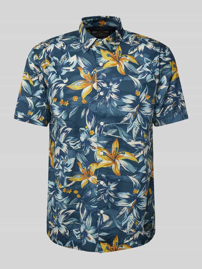 Superdry Freizeithemd mit Kentkragen in Rauchblau, Größe M