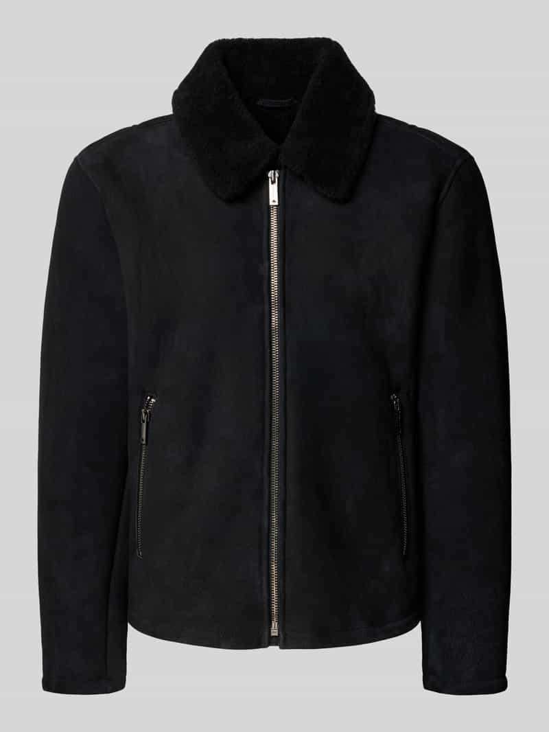 Regular Fit Lederjacke aus echtem Lammfell Modell 'MONTY'