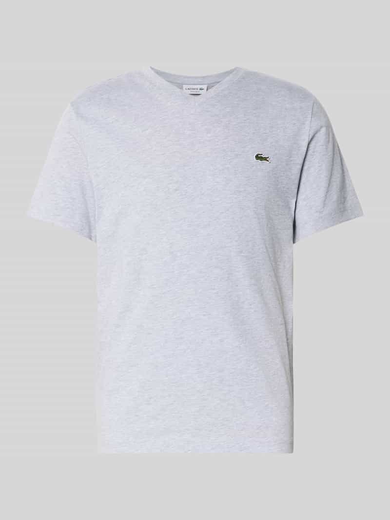 Lacoste Regular Fit T-Shirt aus reiner Baumwolle in Hellgrau, Größe M
