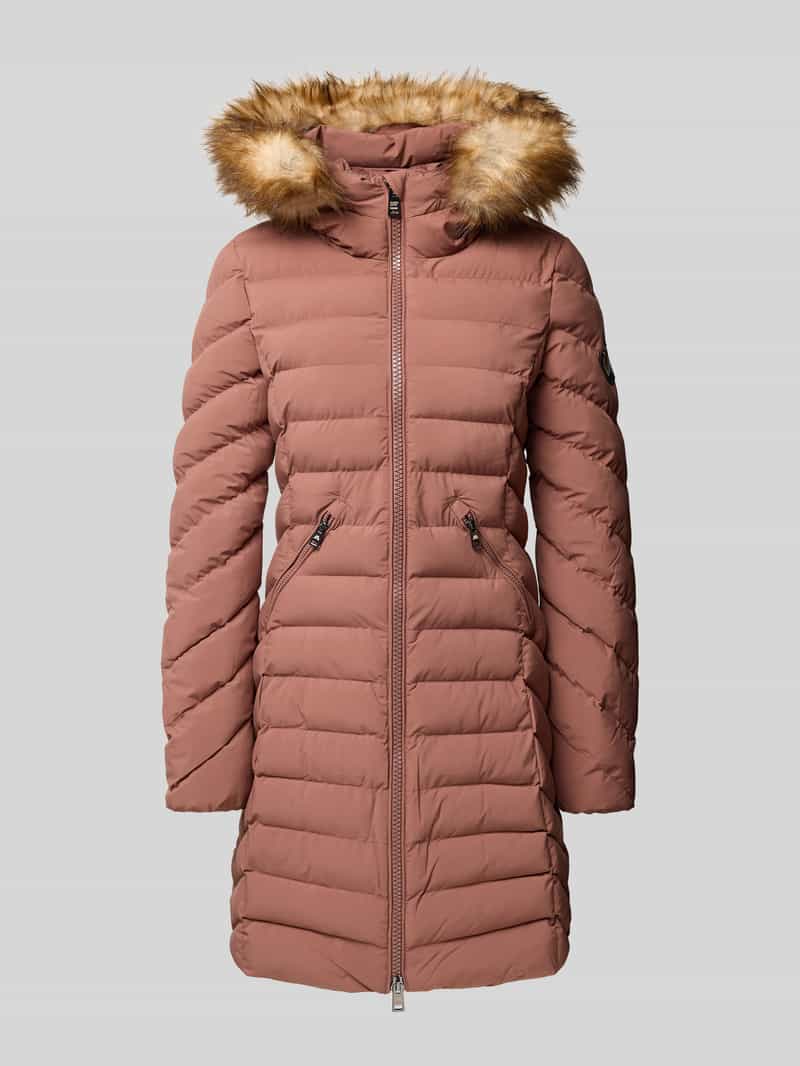 Superdry Regular Fit Steppmantel mit Kunstfellbesatz Modell 'Fuji' in Hellbraun, Größe M