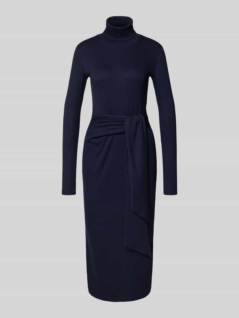 Lauren Ralph Lauren Midikleid mit Rollkragen Modell 'VAUREEN' in Dunkelblau, Größe L
