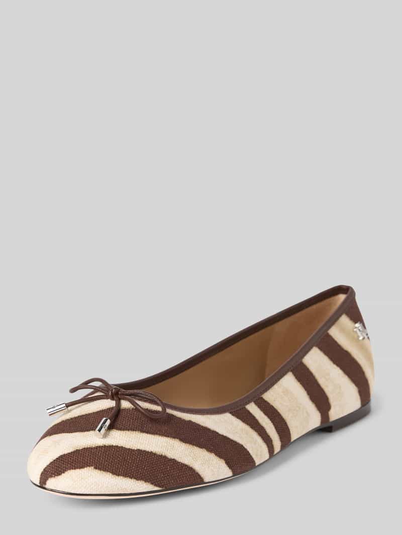Lauren Ralph Lauren Ballerinas mit Schleifen-Applikation Modell 'JAYNA' in Offwhite, Größe 36