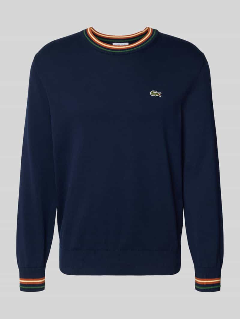 Lacoste Regular Fit Strickpullover aus reiner Baumwolle in Dunkelblau, Größe XXL
