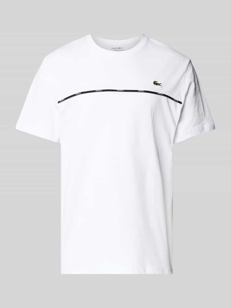 Lacoste T-Shirt mit Logo-Badge in Weiss, Größe L