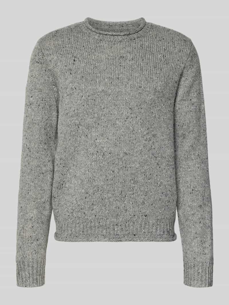 Superdry Regular Fit Strickpullover mit Woll-Anteil Modell 'Donegal Jumper' in Mittelgrau, Größe L