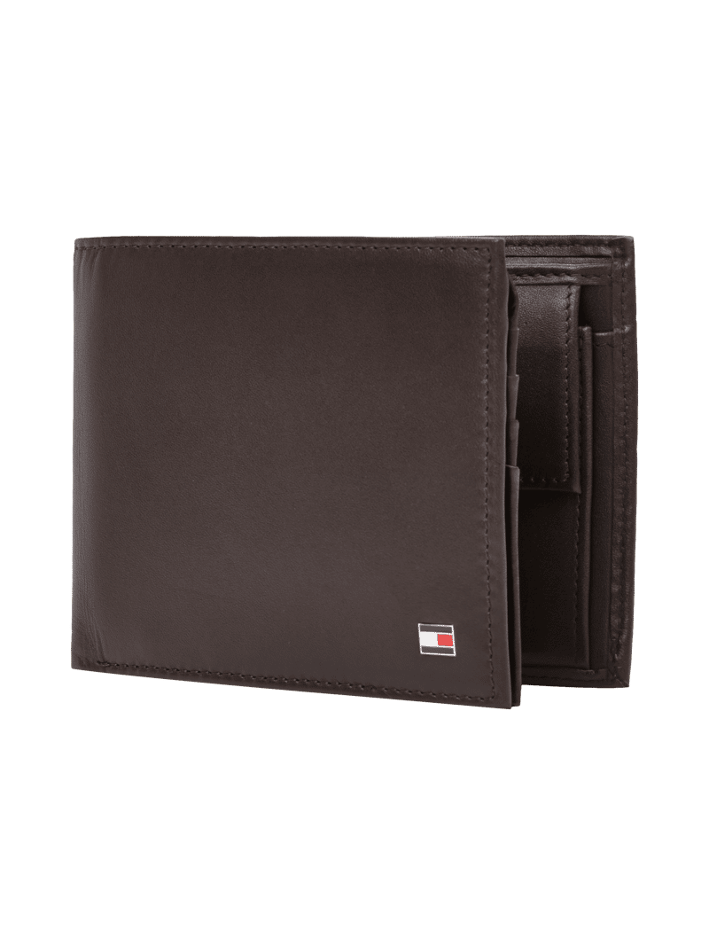 Tommy Hilfiger Geldbörse aus Leder in Dunkelbraun, Größe 1