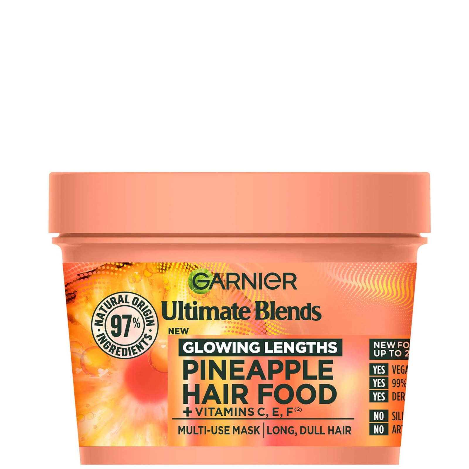 Garnier Ultimate Blends Glowing Lengths Pineapple and Amla Hair Food 3-in-1 Hair Mask Treatment 400ml