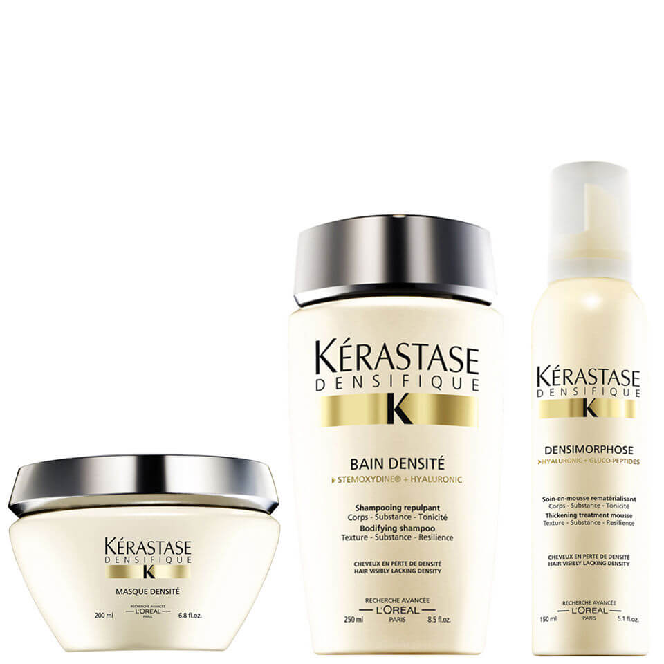 Kérastase Densifique Bain Densité (250ml), Masque Densité (200ml) und Mousse Densimorphose (150ml)