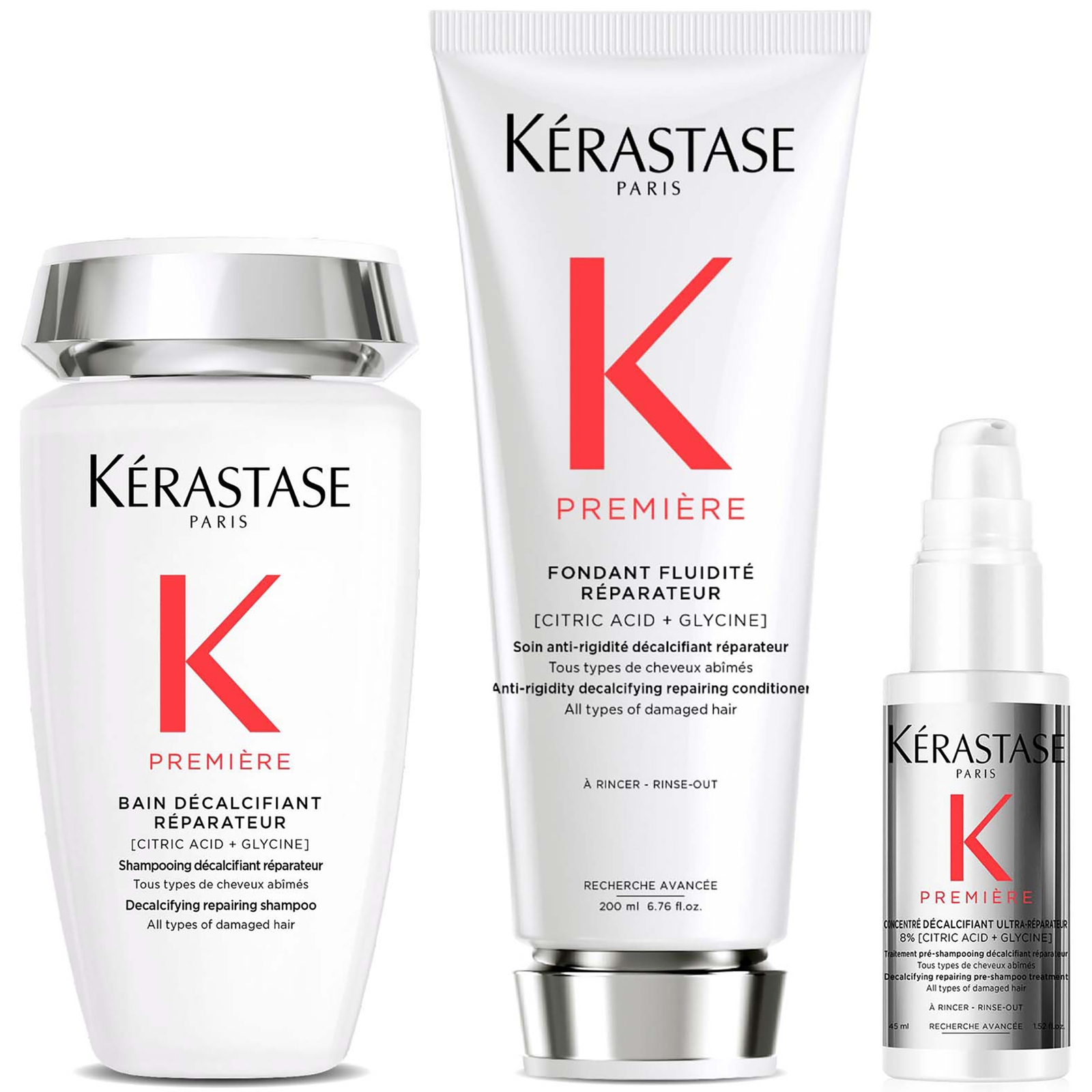 Kérastase Première Decalcifying Shampoo and Conditioner Duo with Travel Size Pre-Shampoo for Damaged Hair