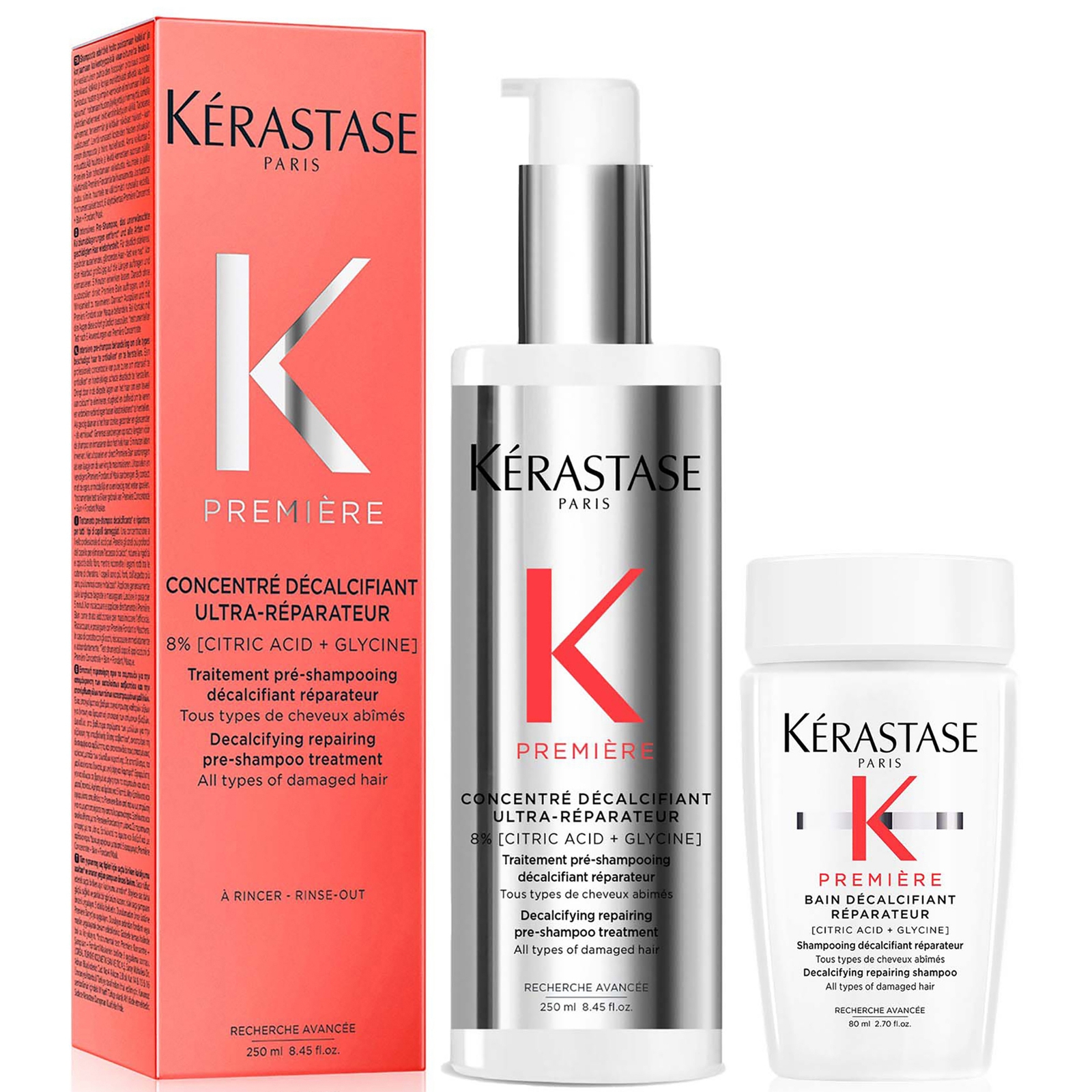 Kérastase Première Decalcifying Pre-Shampoo with Travel Size Shampoo for Damaged Hair with Pure Citric Acid