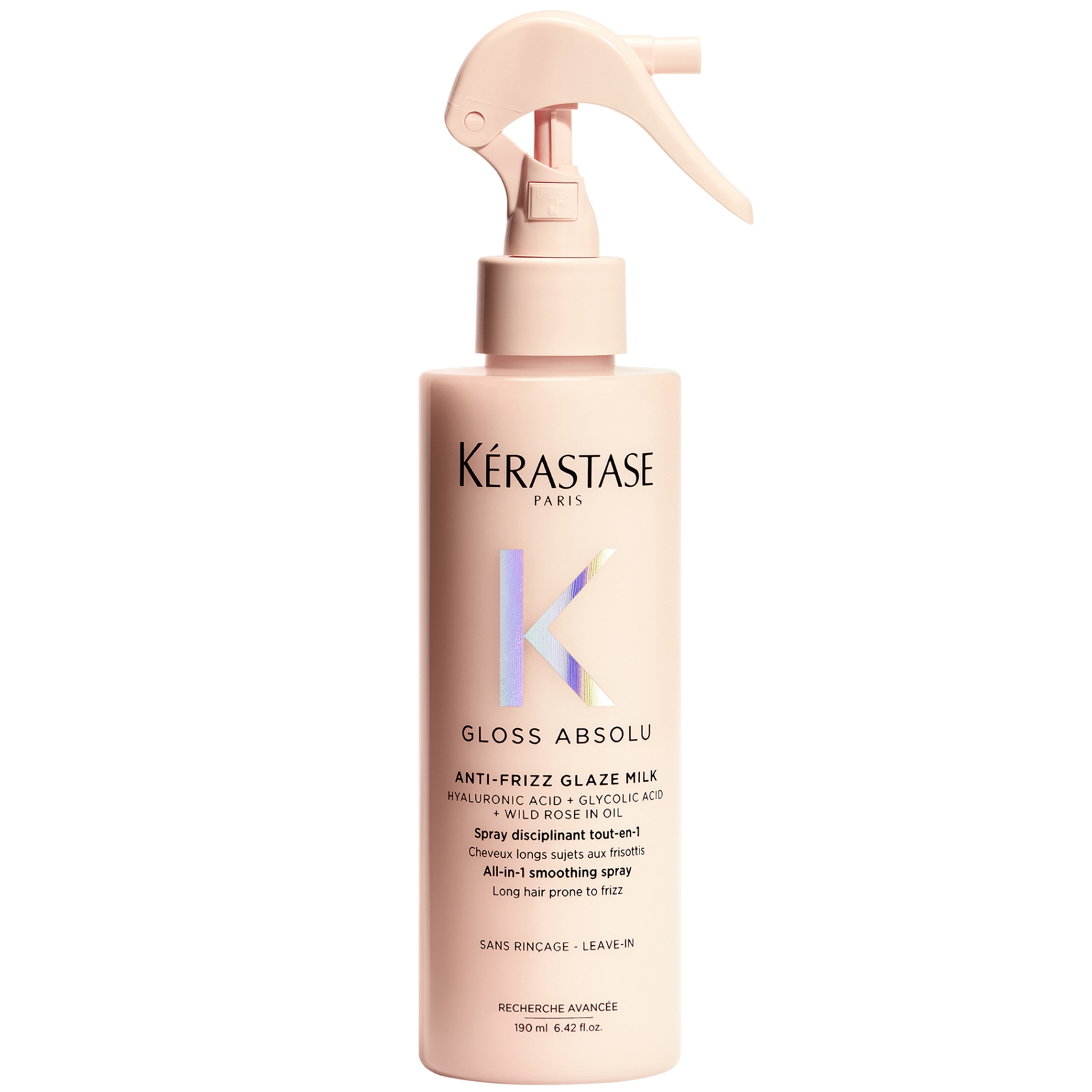 Kérastase Gloss Absolu Anti-Frizz Glaze Milk Spray with Glycolic Acid, Hyaluronic Acid and Wild Rose in Oil 190ml