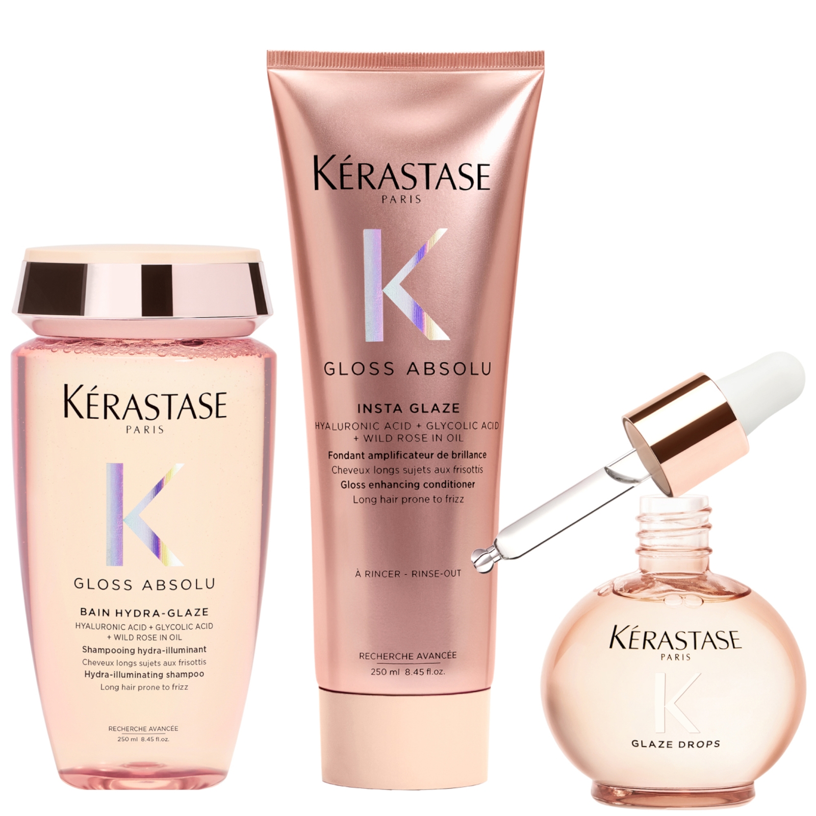 Kérastase Gloss Absolu Shampoo, Conditoner and Oil Bundle