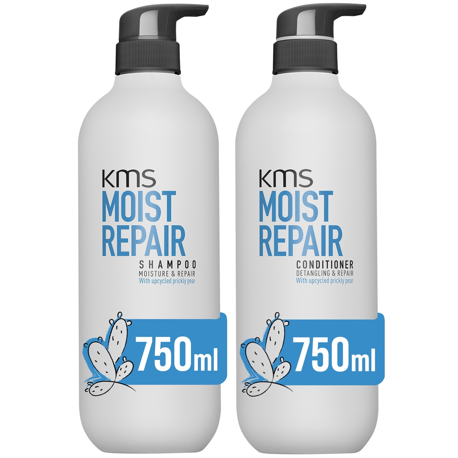 KMS Supersize Moist Repair Hair Rescue Shampoo and Conditioner Bundle for Dry and Damaged Hair