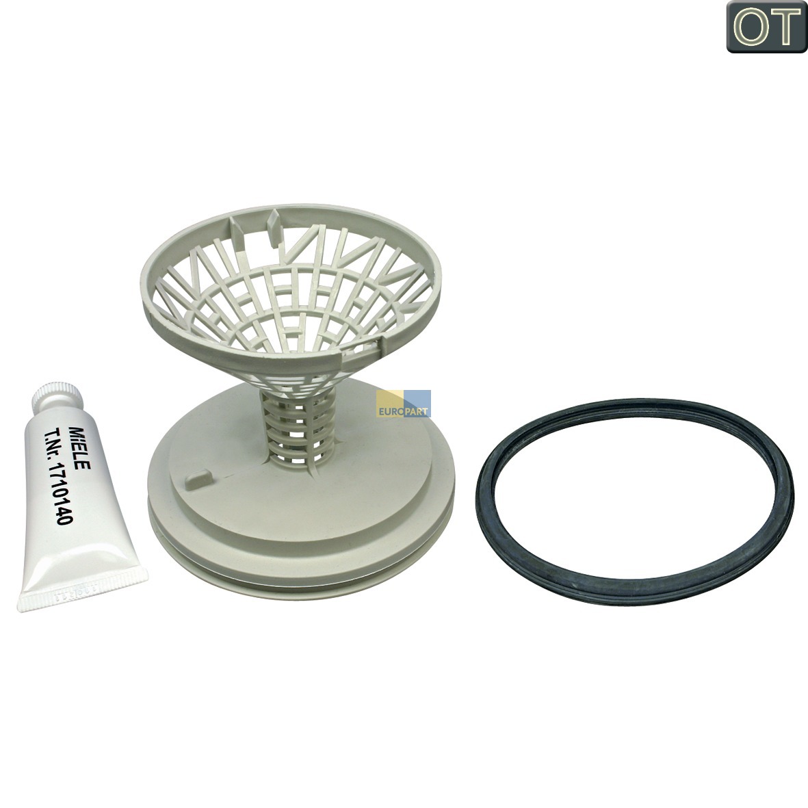 Flusensiebeinsatz Miele 2124373 mit Dichtung f?r Ablaufpumpe Waschmaschine (2124373)