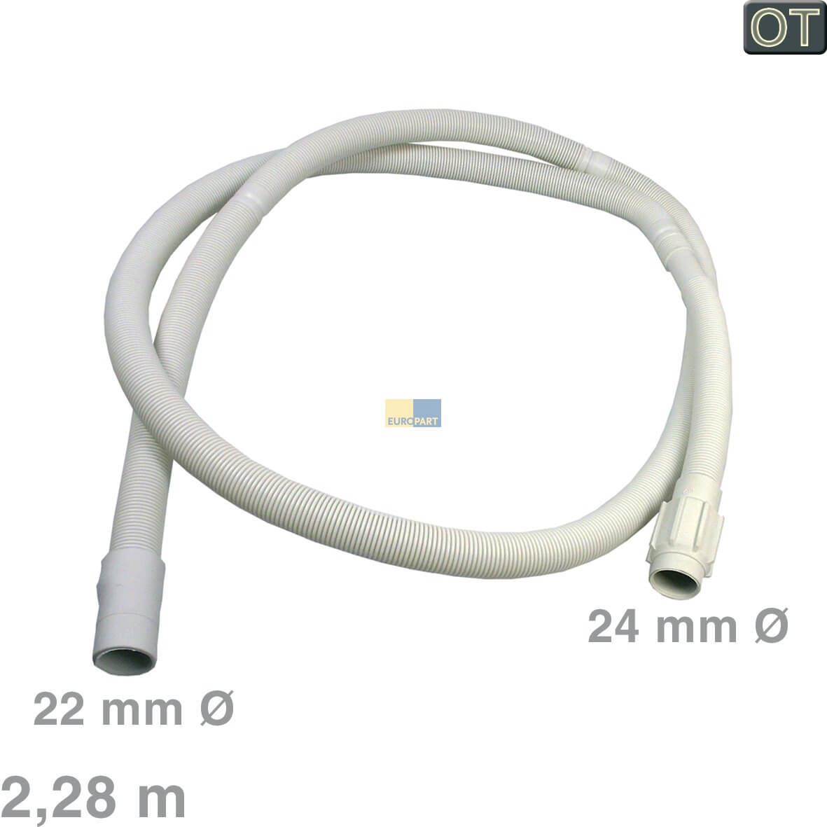 Ablaufschlauch Whirlpool 481253029113 22/24mm? 2, 28m f?r Geschirrsp?ler (EA-481253029113)