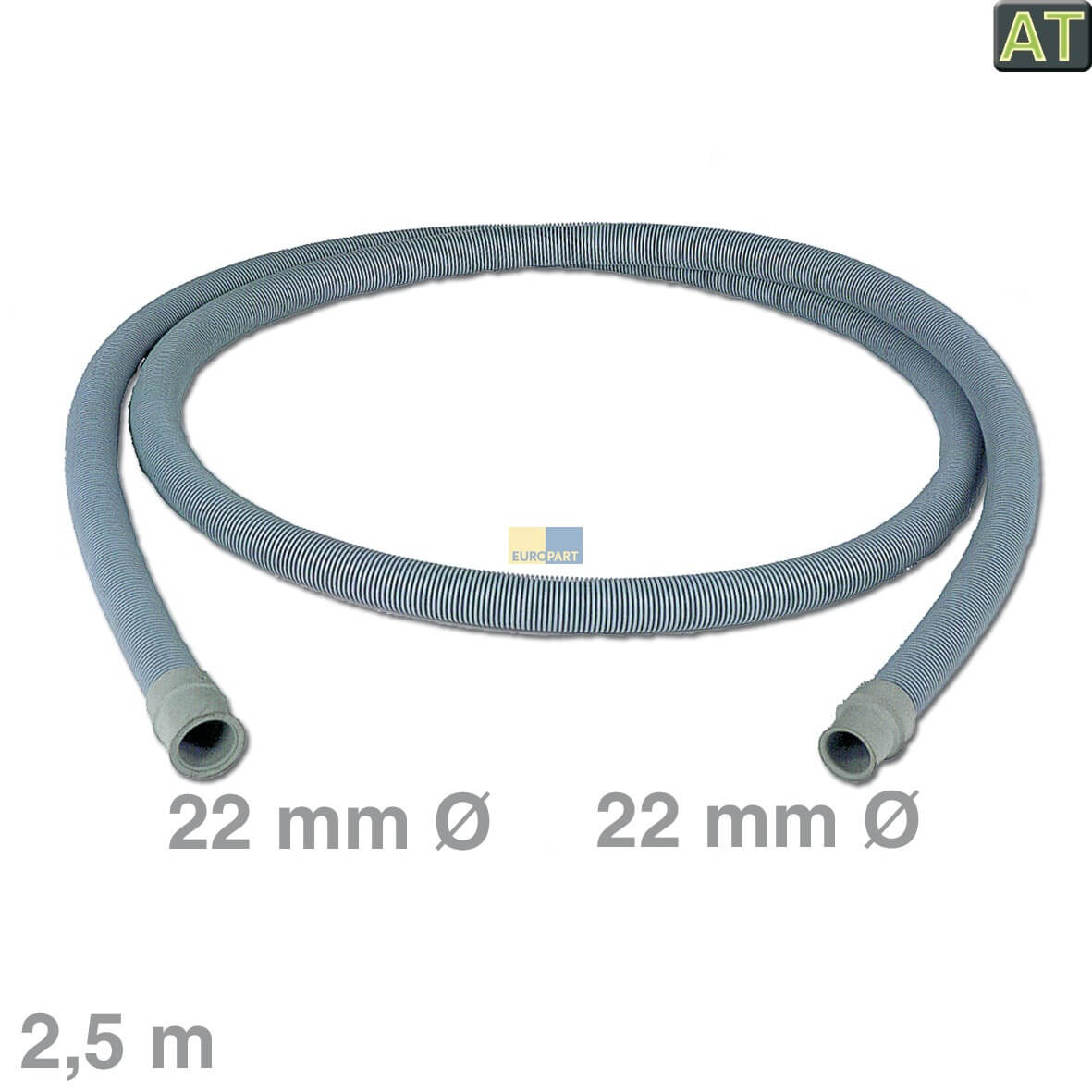 Ablaufschlauch 22/22mm? 2, 5m universal f?r Waschmaschine Waschtrockner (KD-10019918)