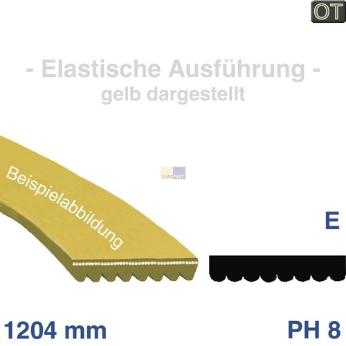 Keilrippenriemen 1204PH8E Whirlpool 481235818167 f?r Waschmaschine (EA-481235818167)