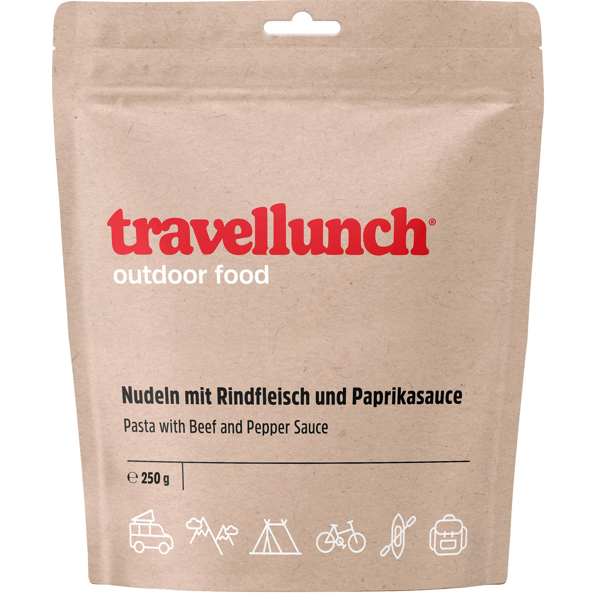 Travellunch Nudeln mit Rindfleisch und Paprikasauce