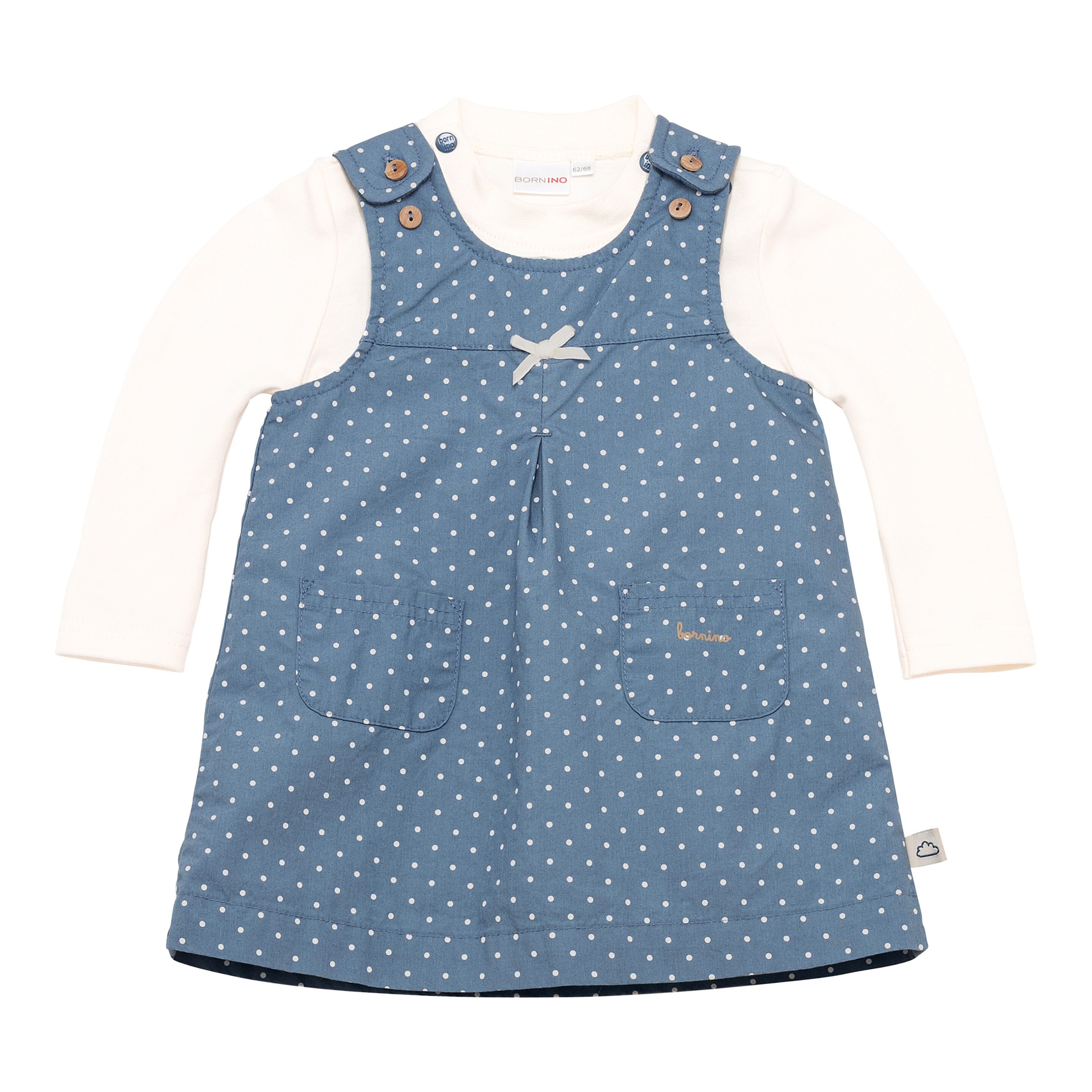 2-tlg. Set Webkleid mit Shirt Punkte