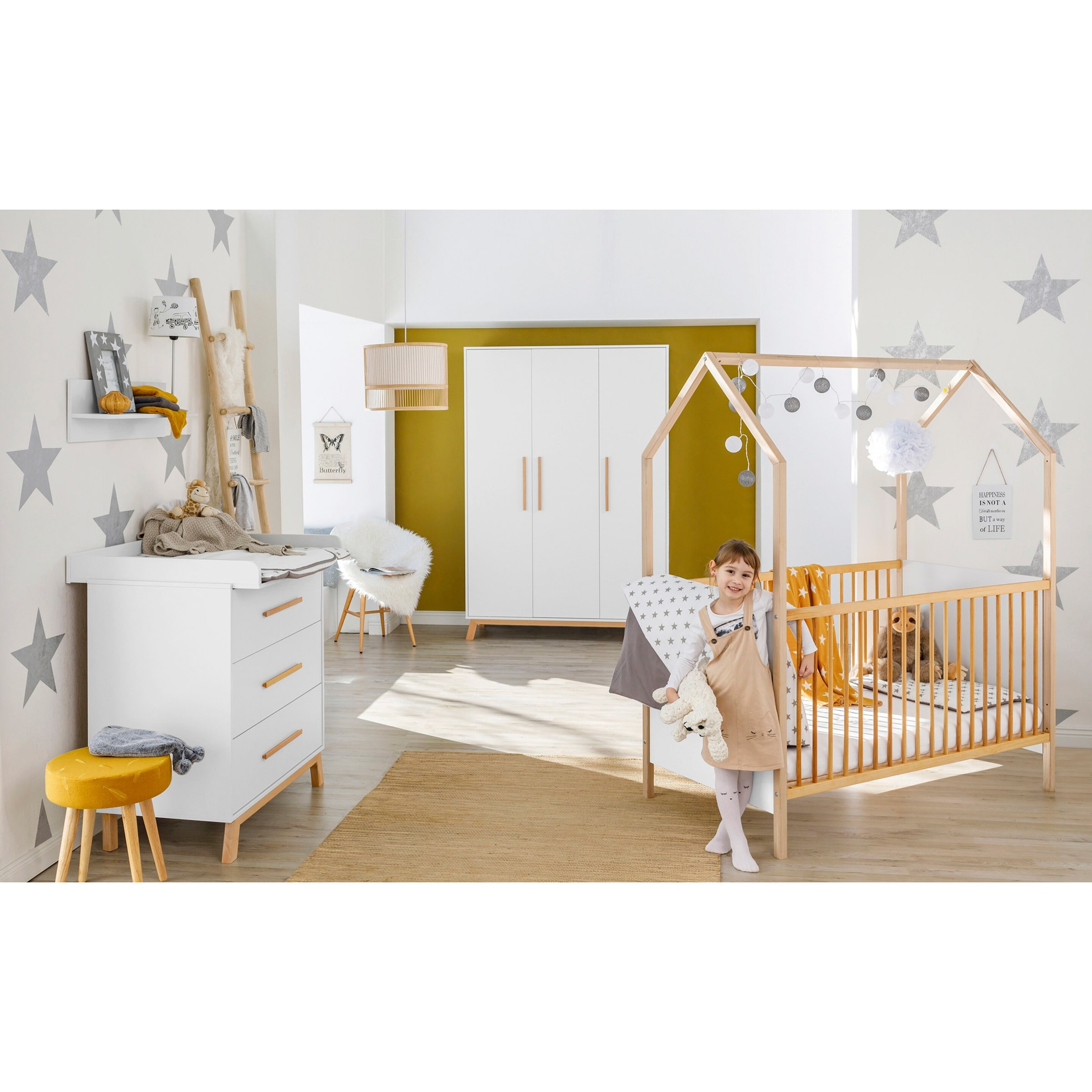 3-tlg. Babyzimmer Venice mit Babybett Haus