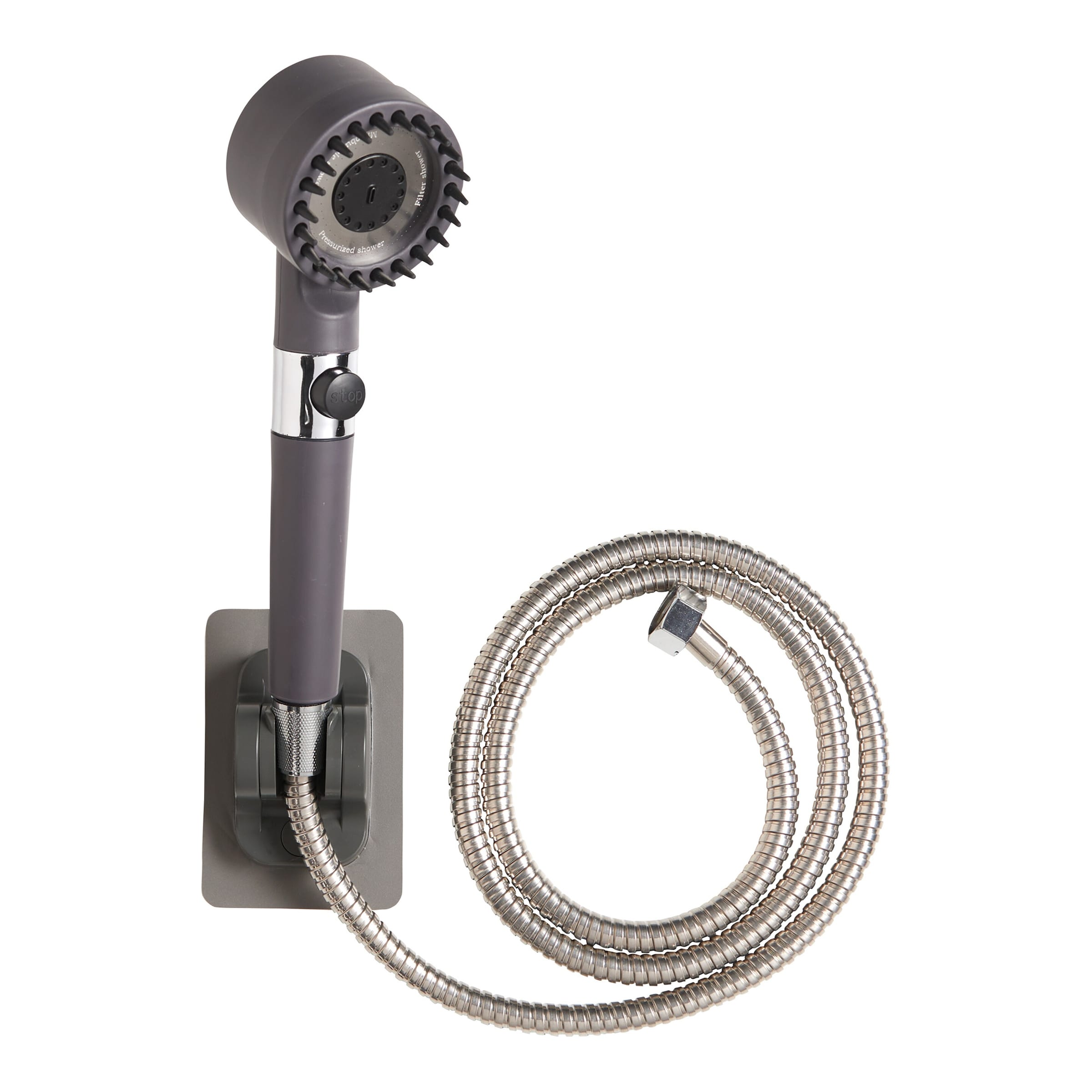 genialoTurbo-Duschkopf-Set „3 in 1“ + Gratis Wandhalterung