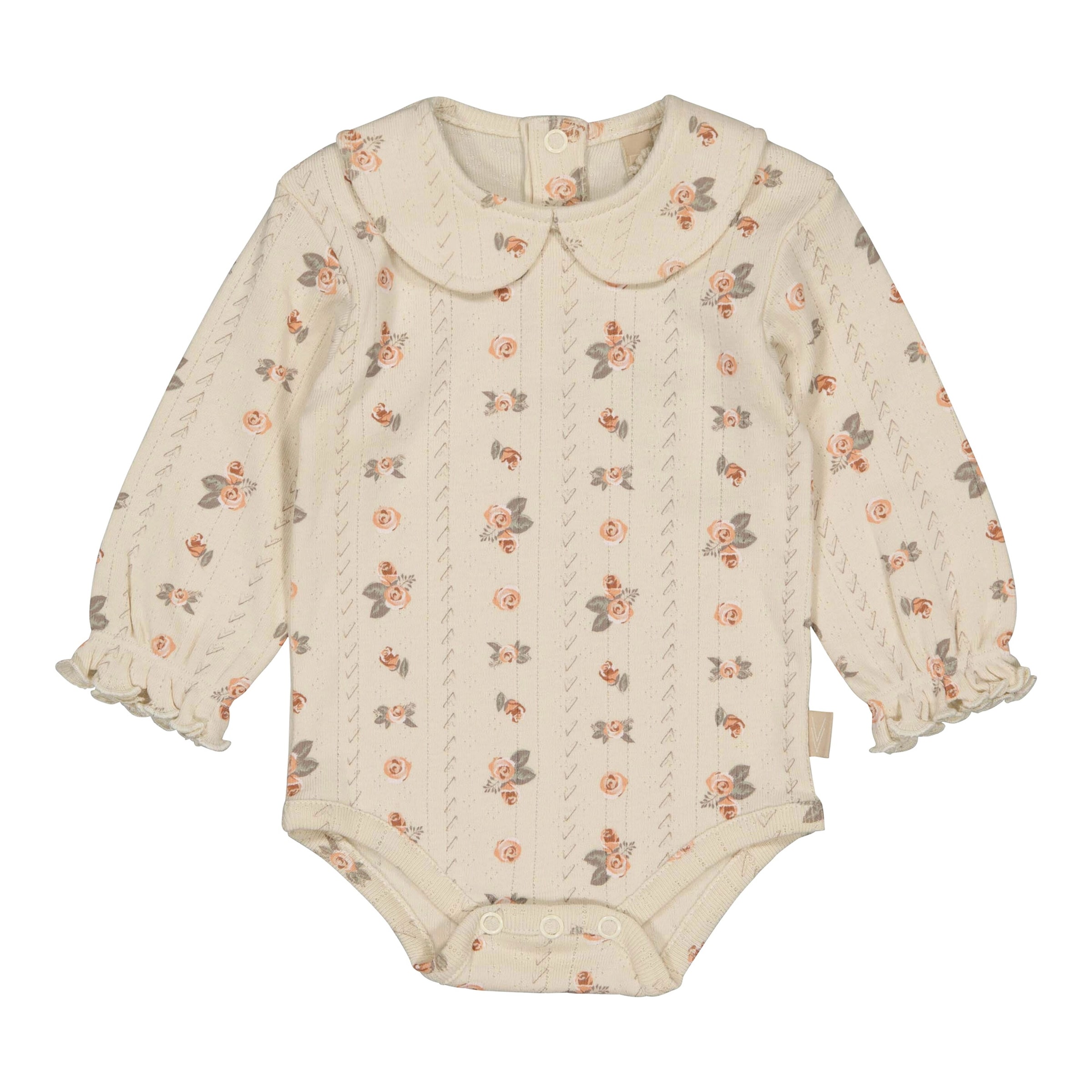 Ajour-Body langarm Bubikragen Rosen