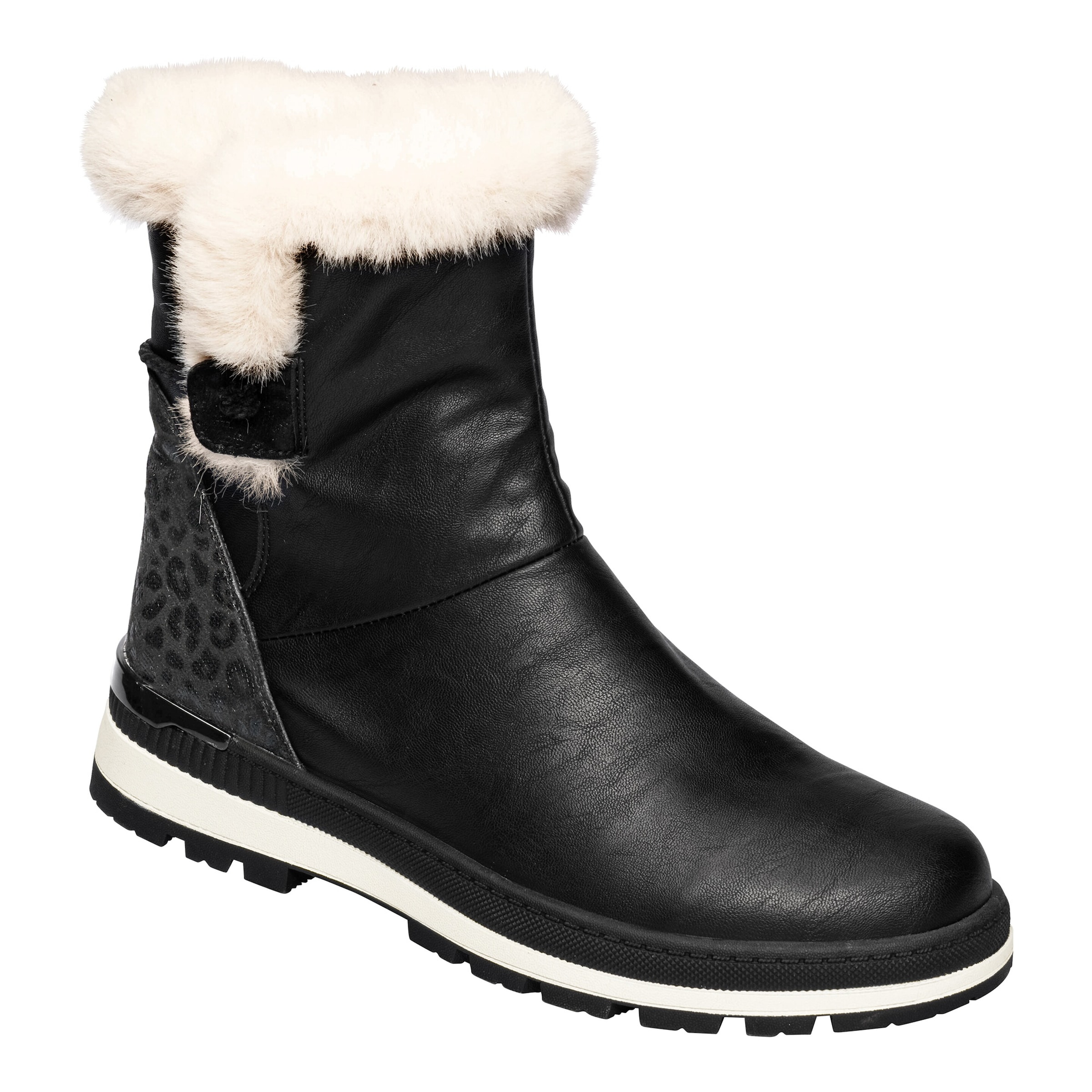 Kuschel-Stiefel mit Leder „Carina“, Größe: 36, schwarz