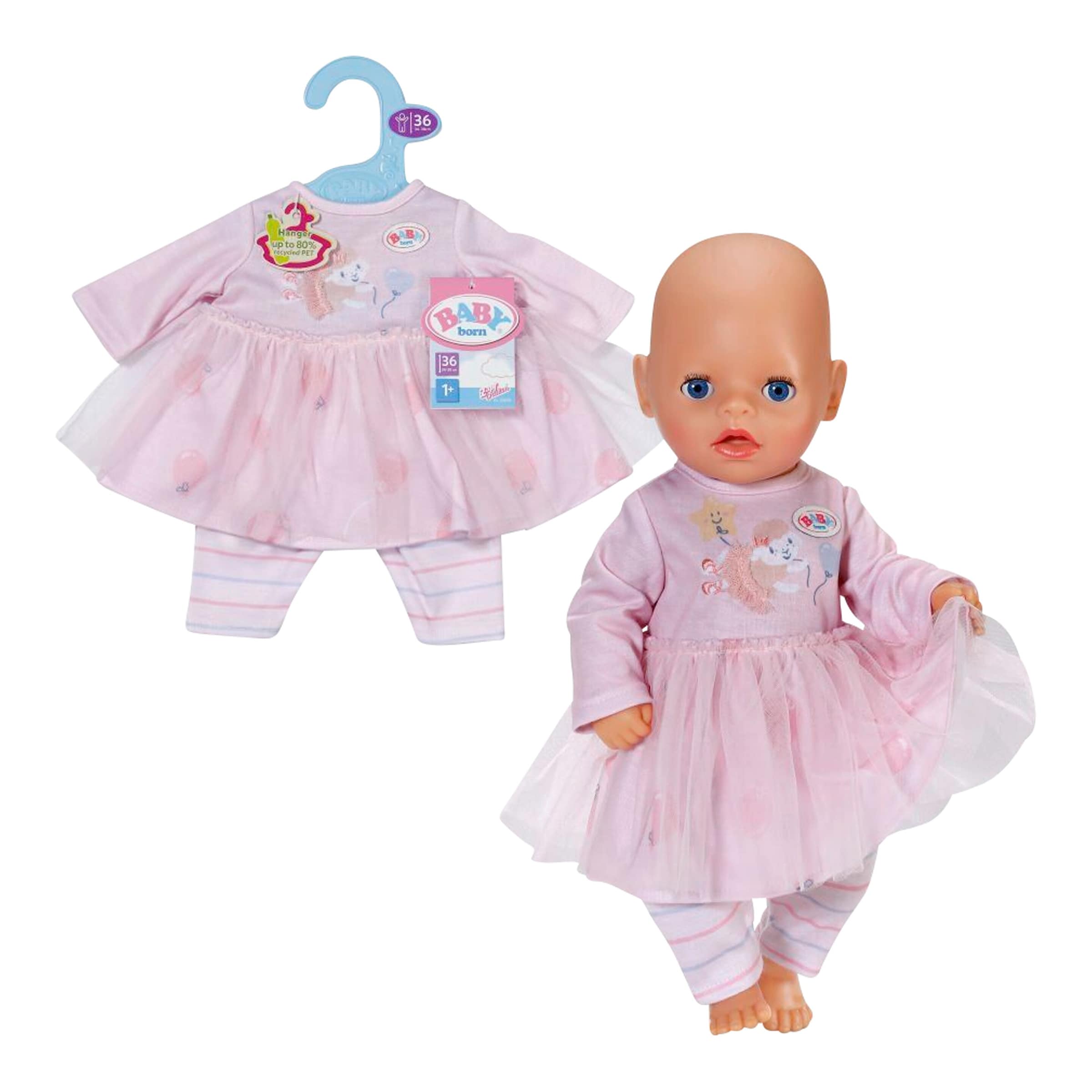 Puppen Outfit Kleid rosé 43 cm