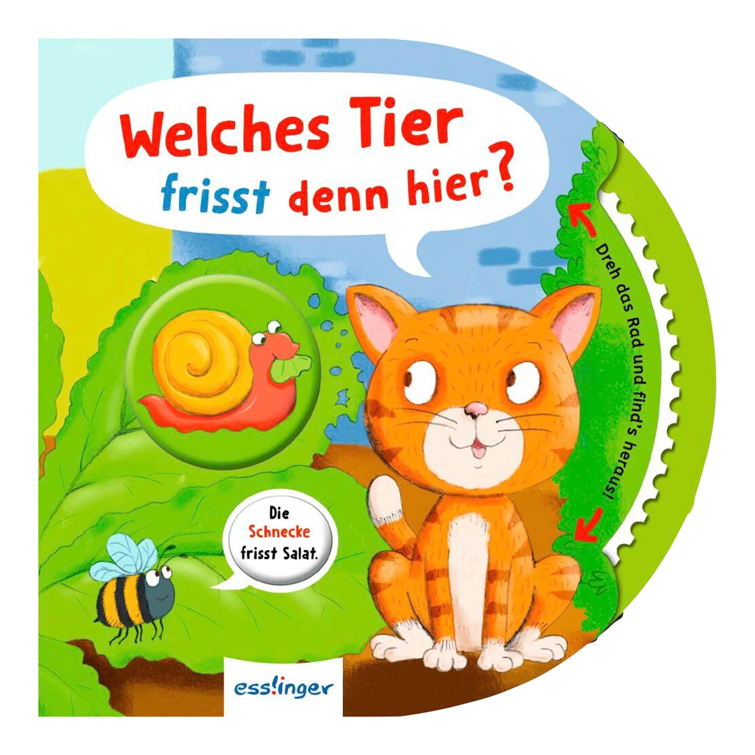 Pappbilderbuch Dreh das Rad und find´s heraus! Welches Tier frisst denn hier?