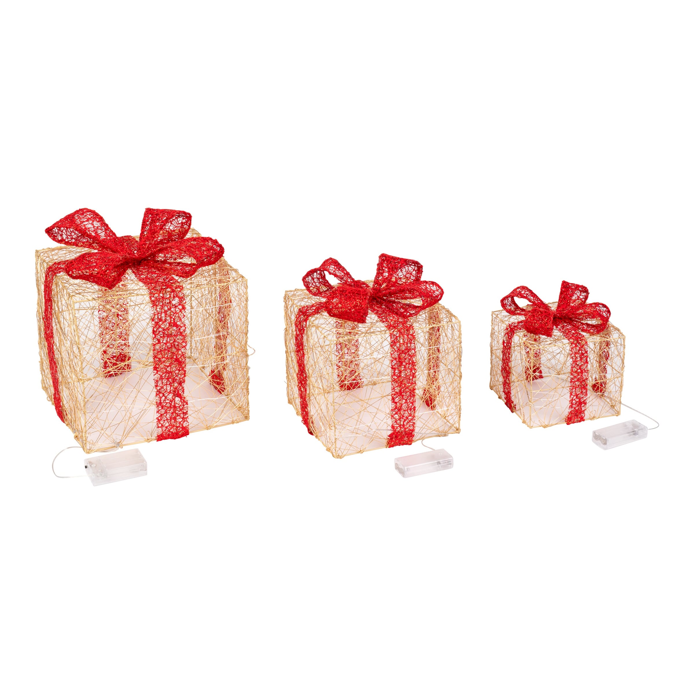 LED-Dekofigur 'Geschenke Trio', 3-teilig