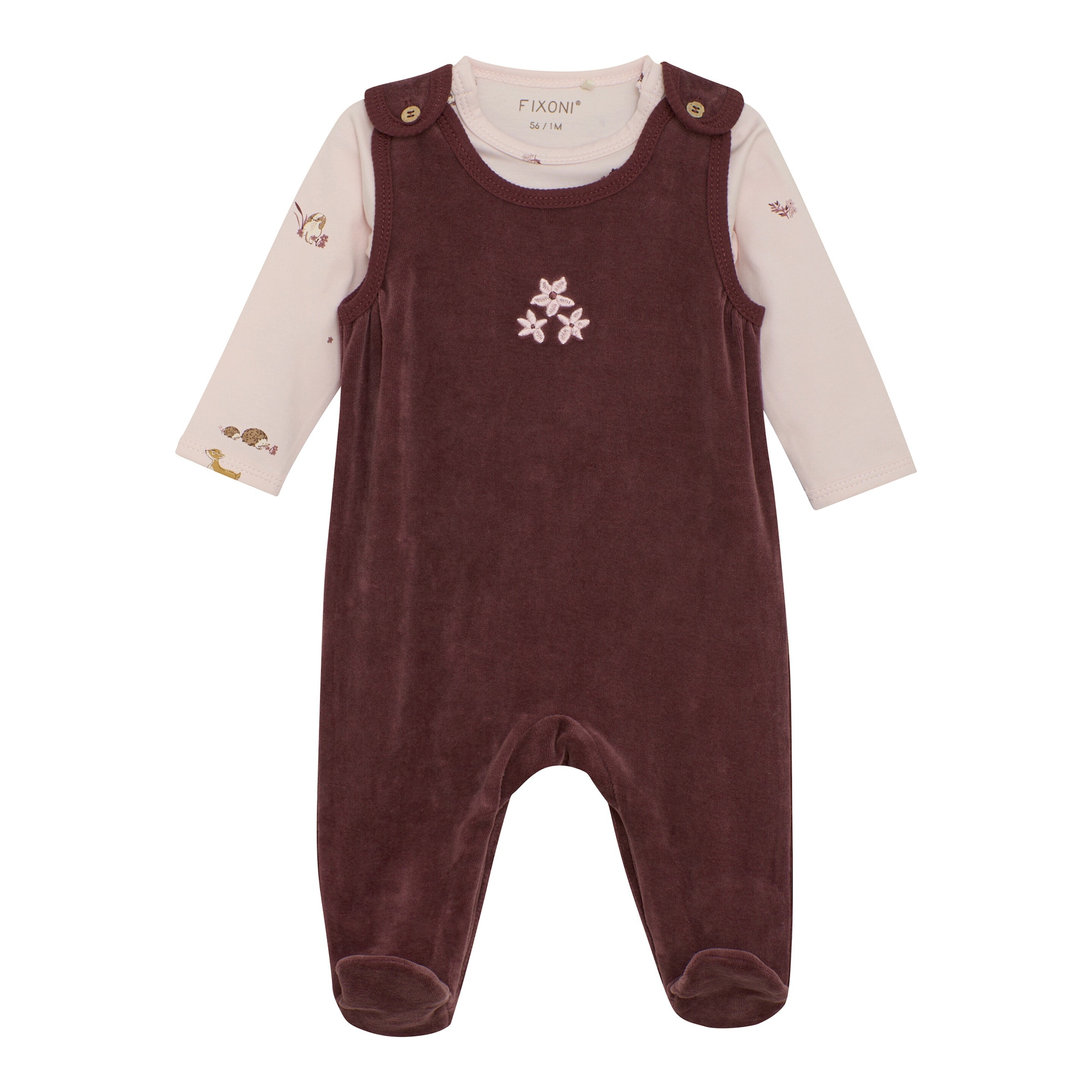 Nicki-Strampler-Set mit Body Blumen