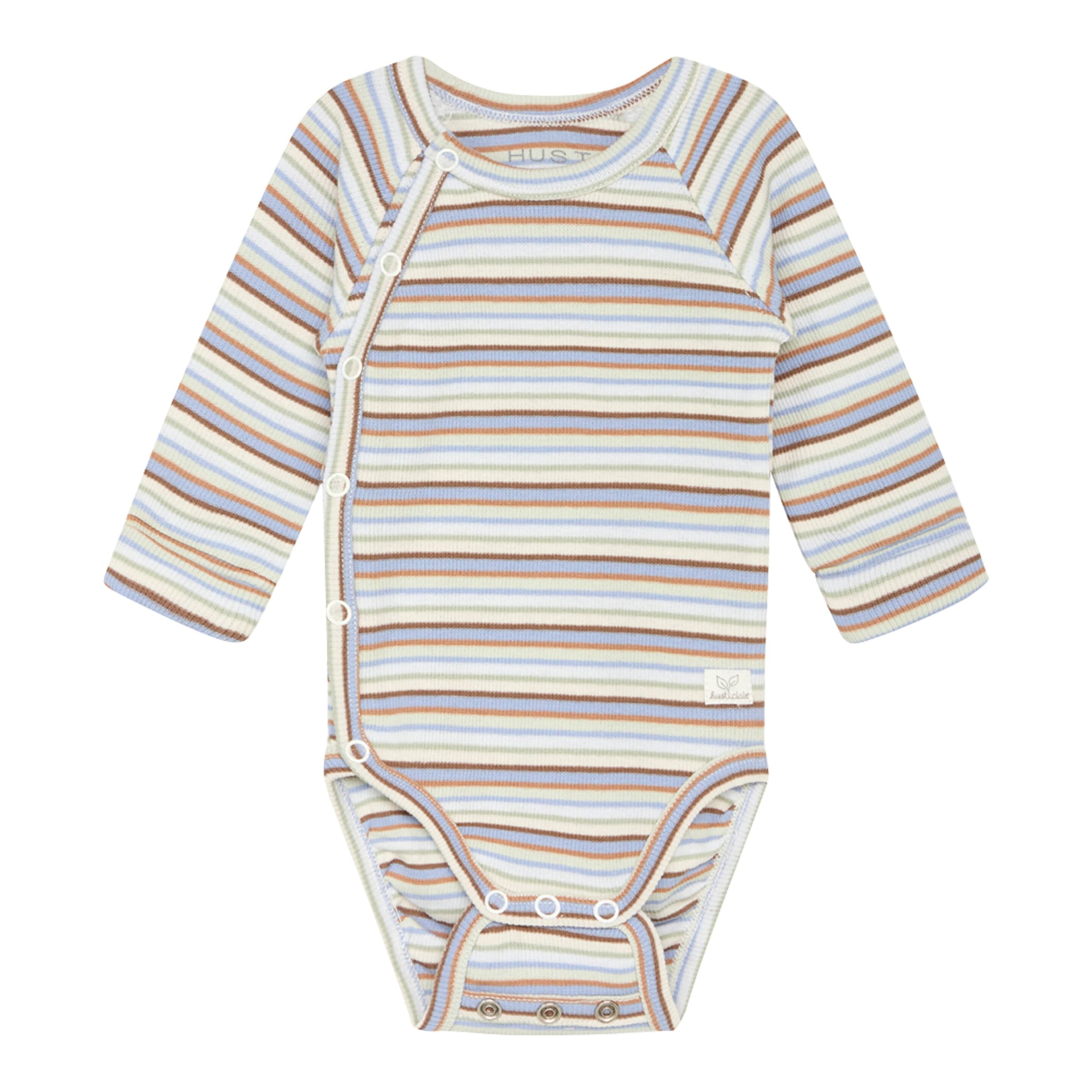 Wickelbody langarm Ringel Rippqualität