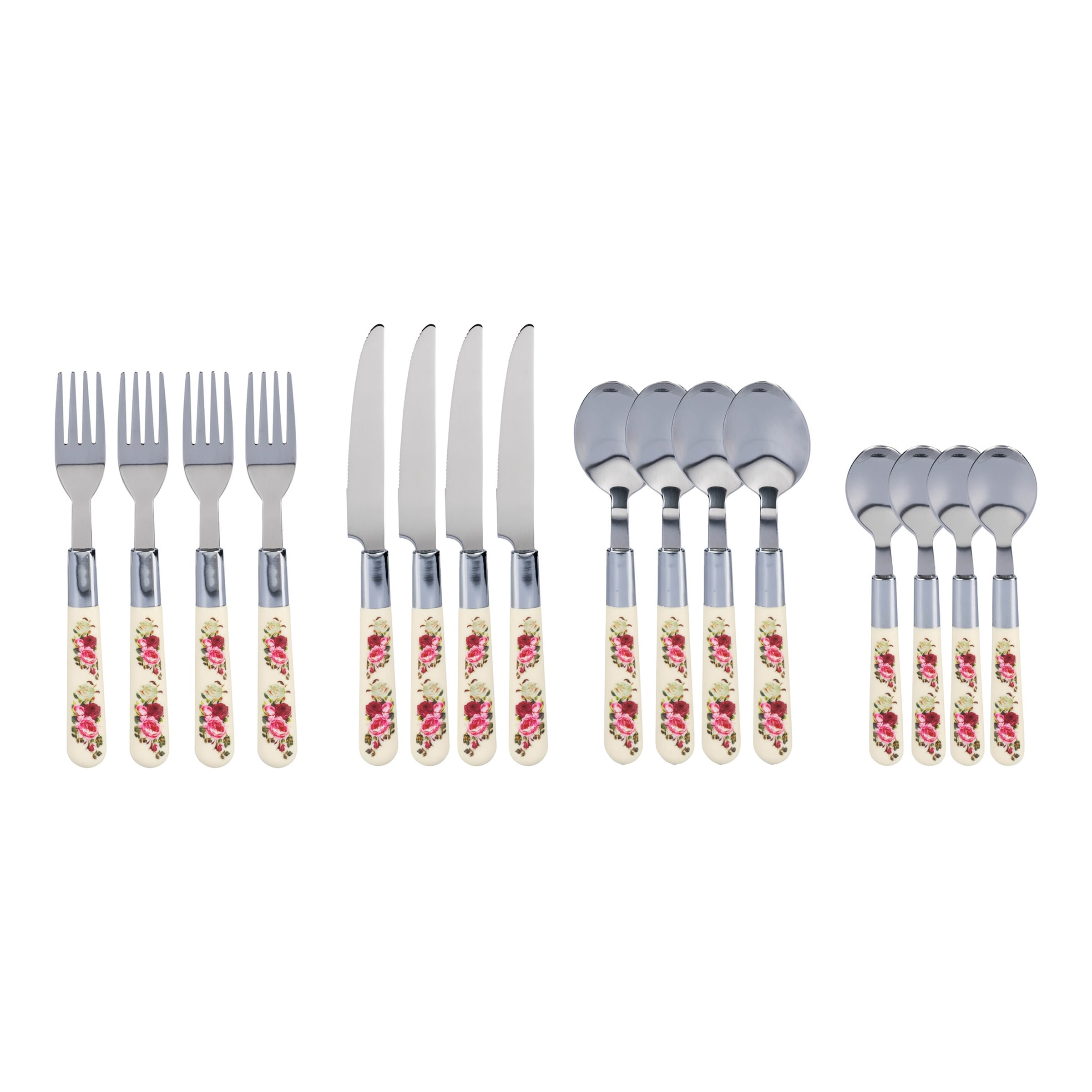 genialoBesteckset „Rosen“, 16-teilig