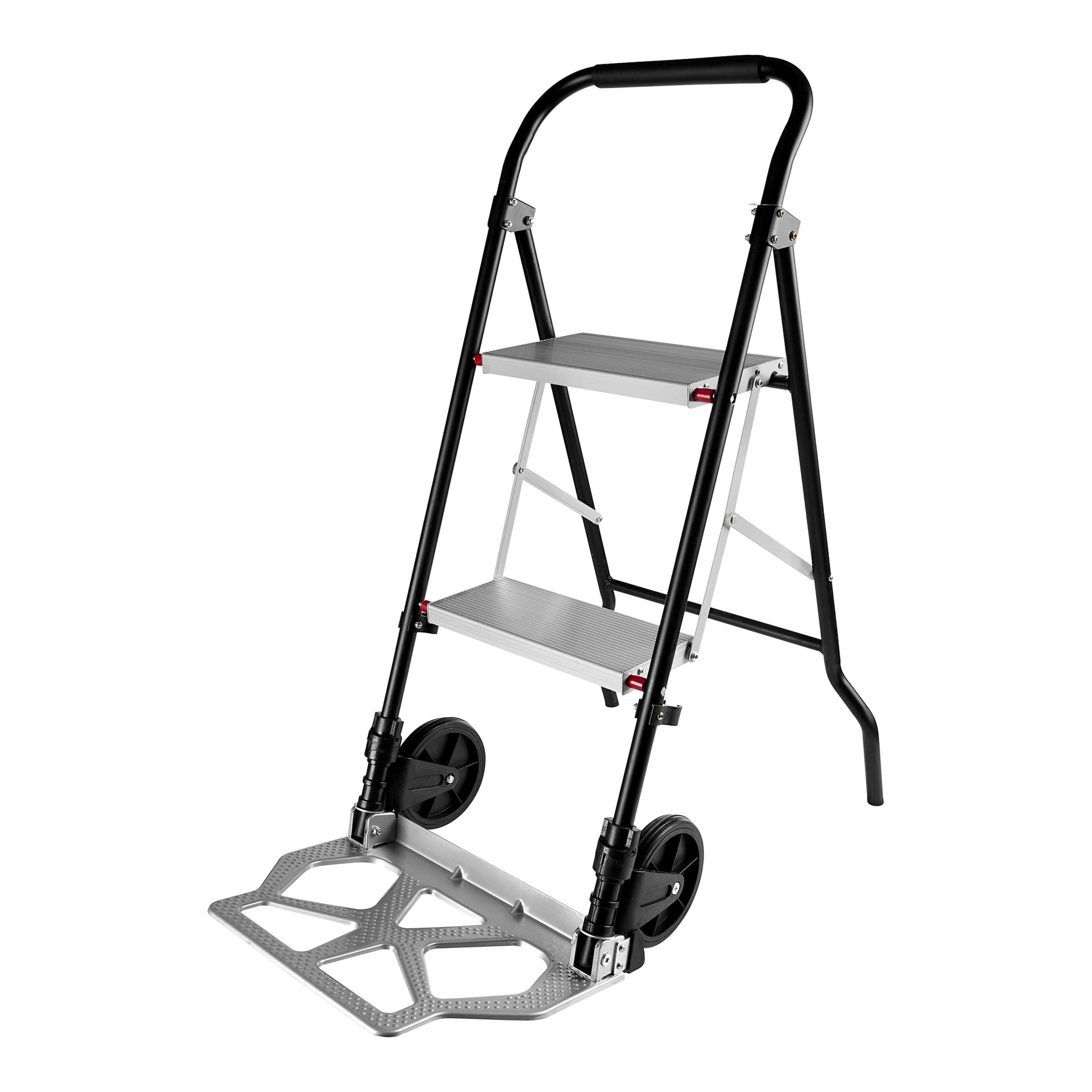 genialoTrittlasten-Trolley, Trittleiter 2 Stufen '2 in 1'