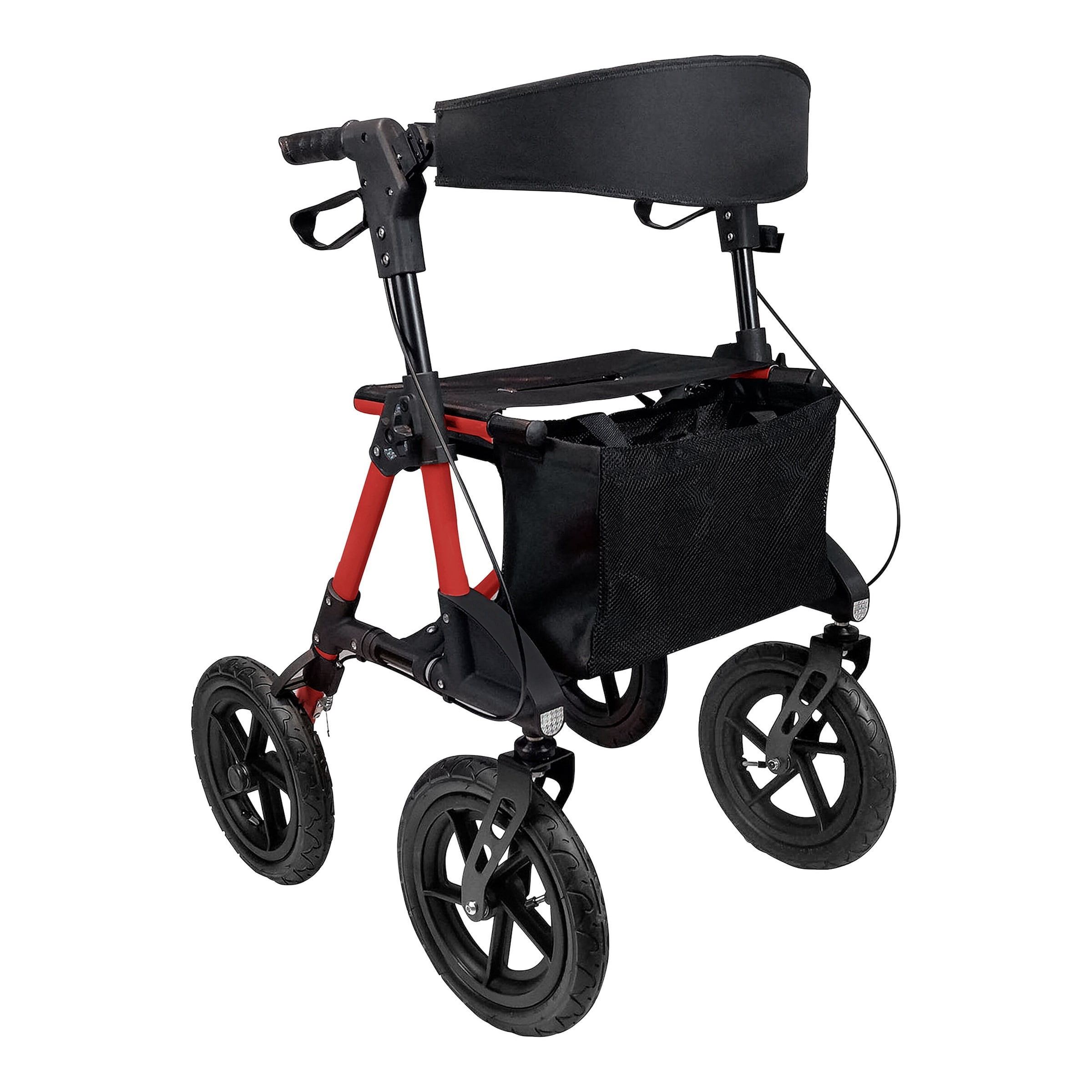 Aluminium Outdoor-Rollator mit Luftbereifung - AT51031, rot
