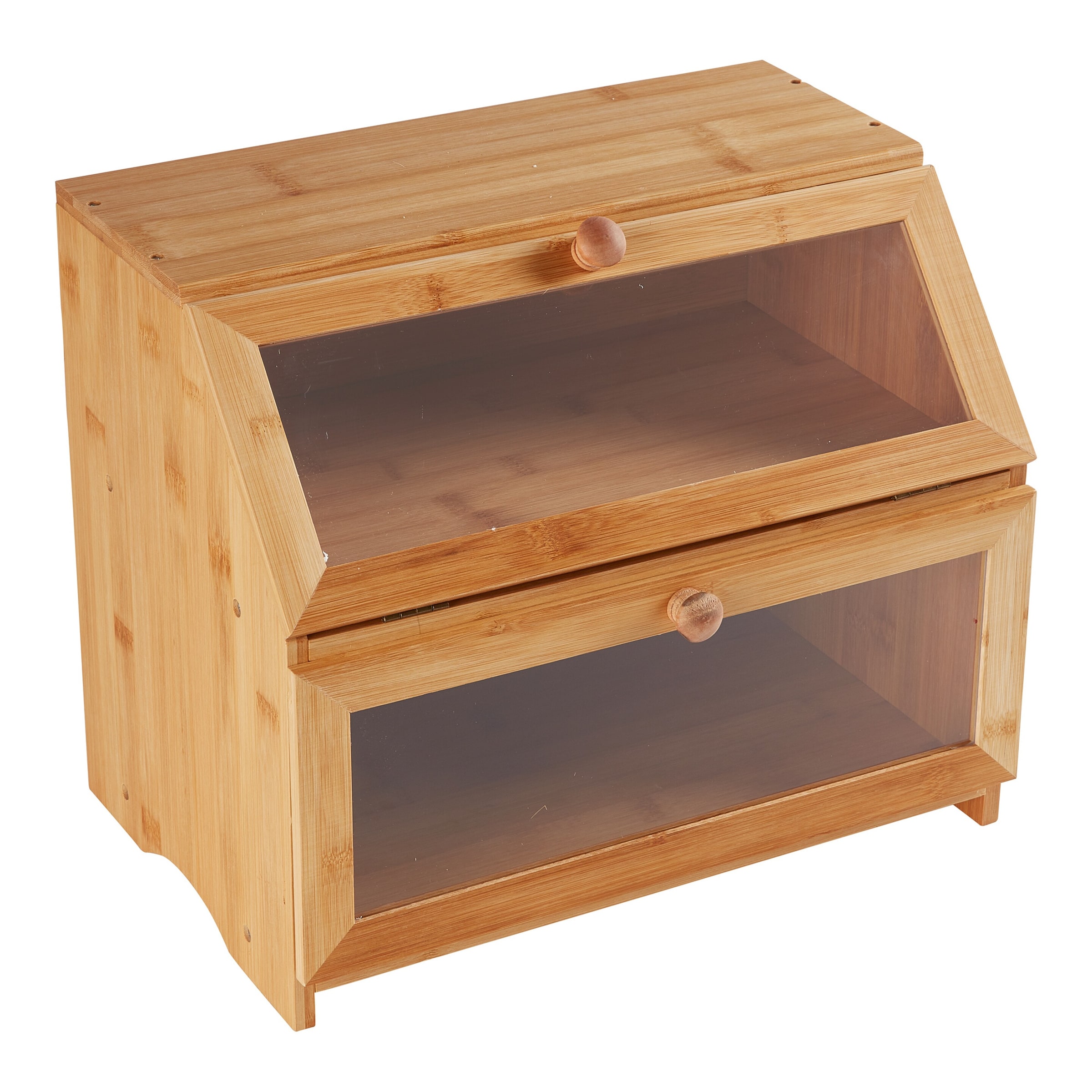 genialoBrotkasten mit 2 Fächern, Holz