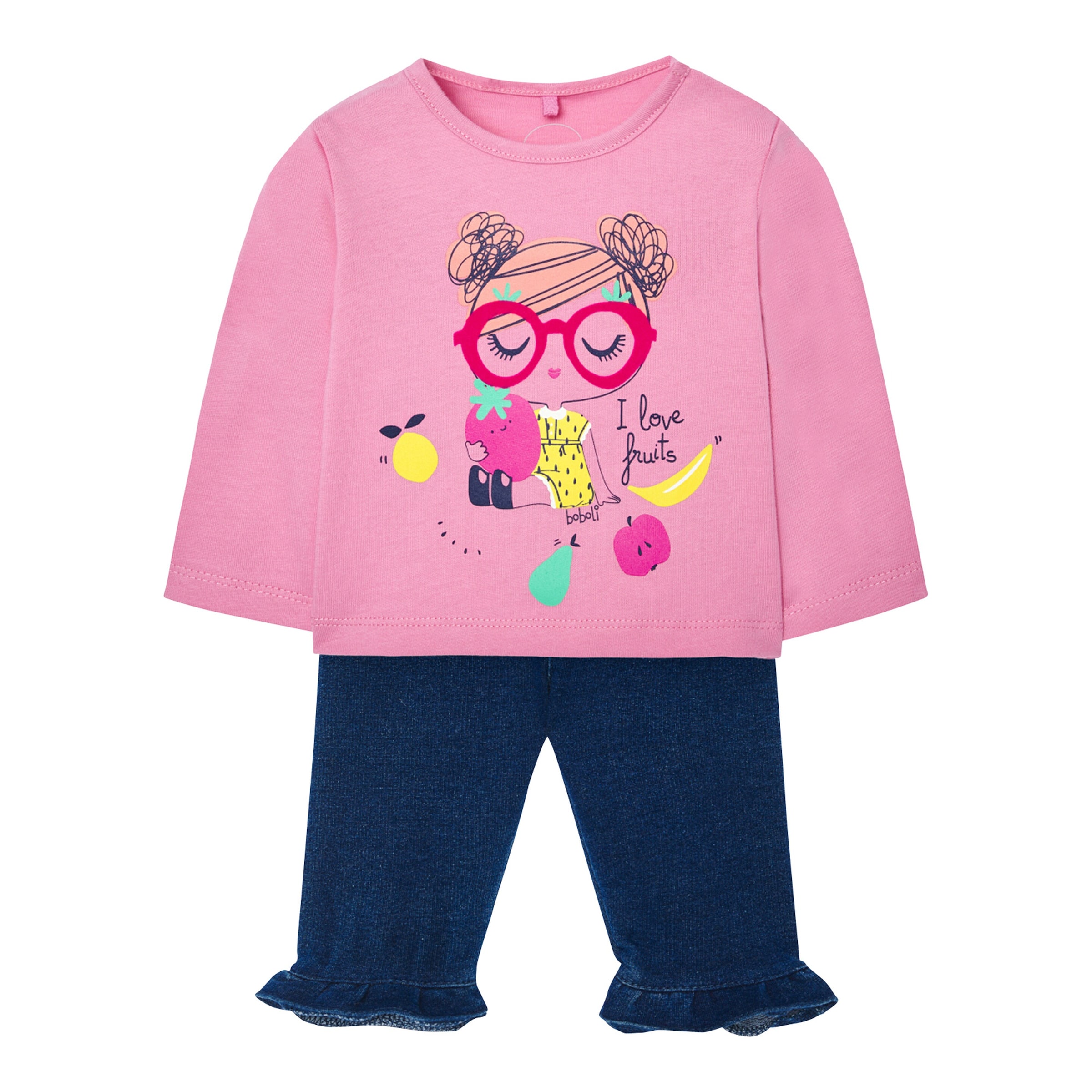 2-tlg. Set Shirt langarm und Jeans Mädchen