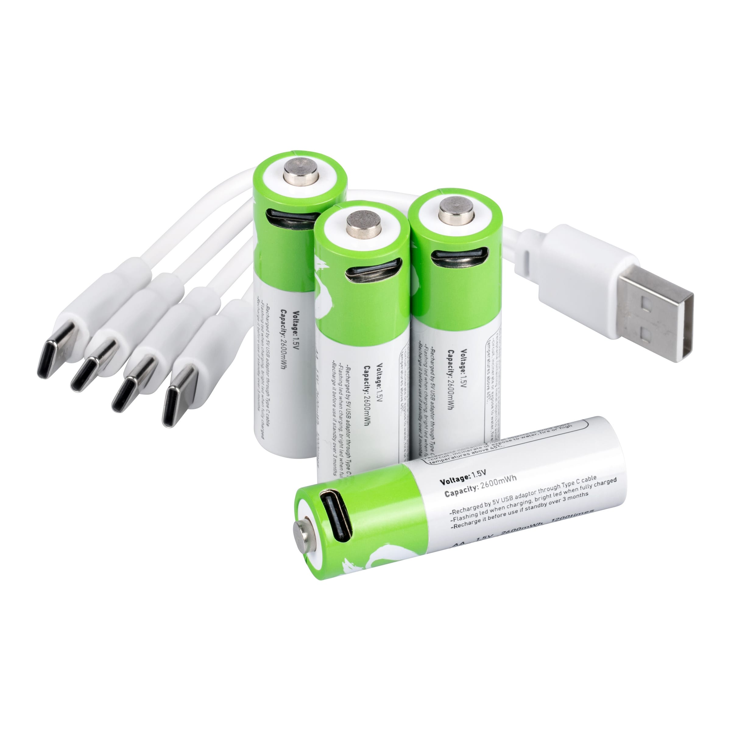 genialo﻿Batterien AA Mignon 1.400 mAh,﻿ wiederaufladbar, 4 Stück