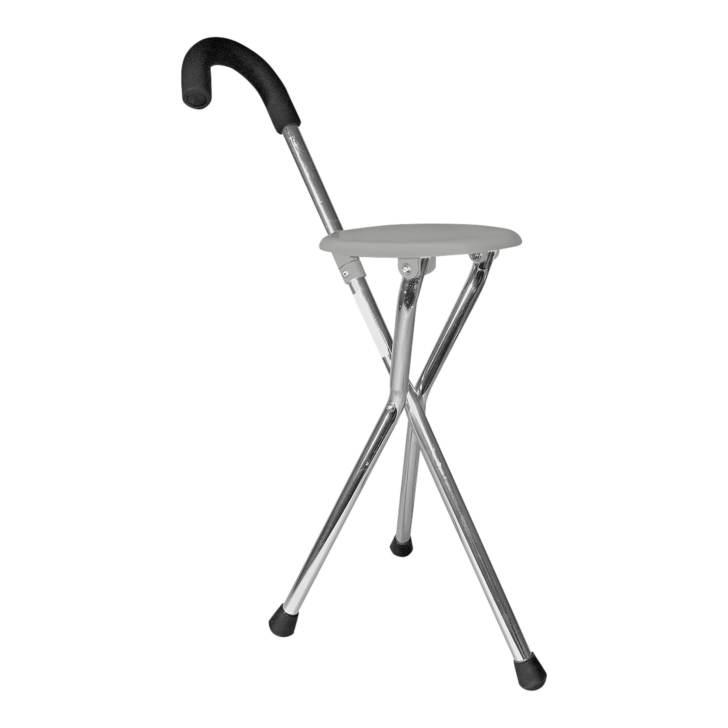 Alu-Gehstock mit Sitz, Dreifußgehhilfe, faltbar