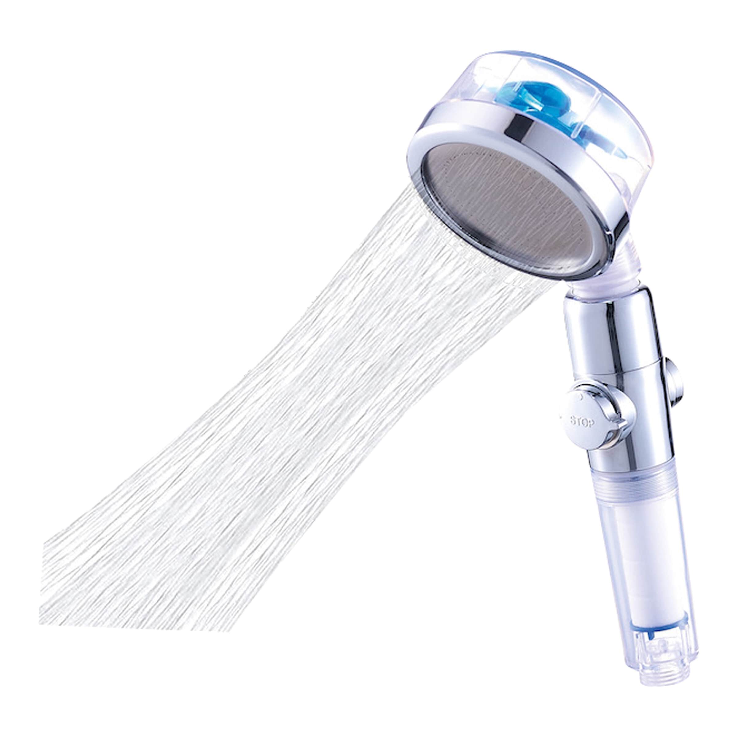 Wassersparender Duschkopf 'Aquadon Eco Tornado', blau