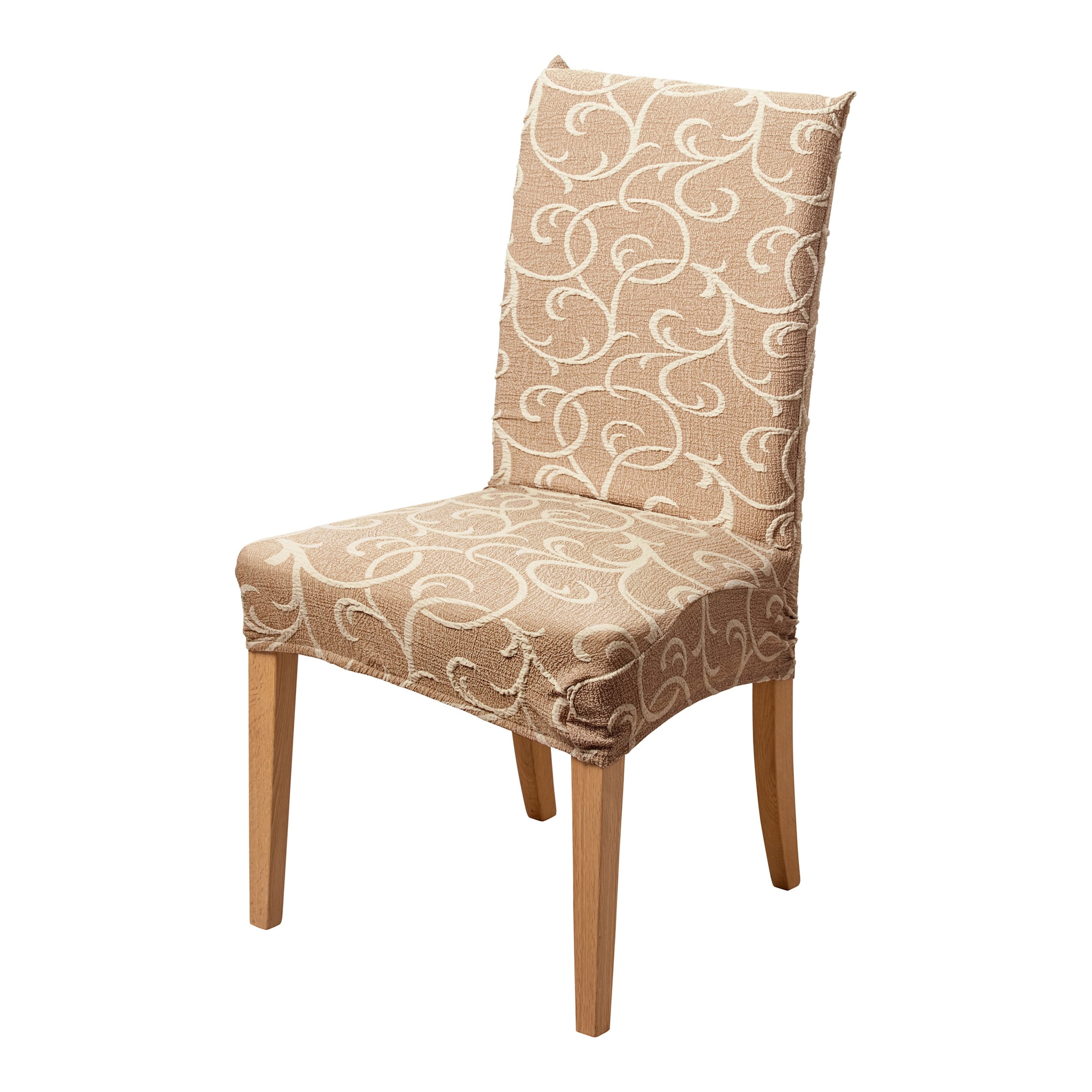 Stuhlhusse „Ornamente“, 2 Stück, beige