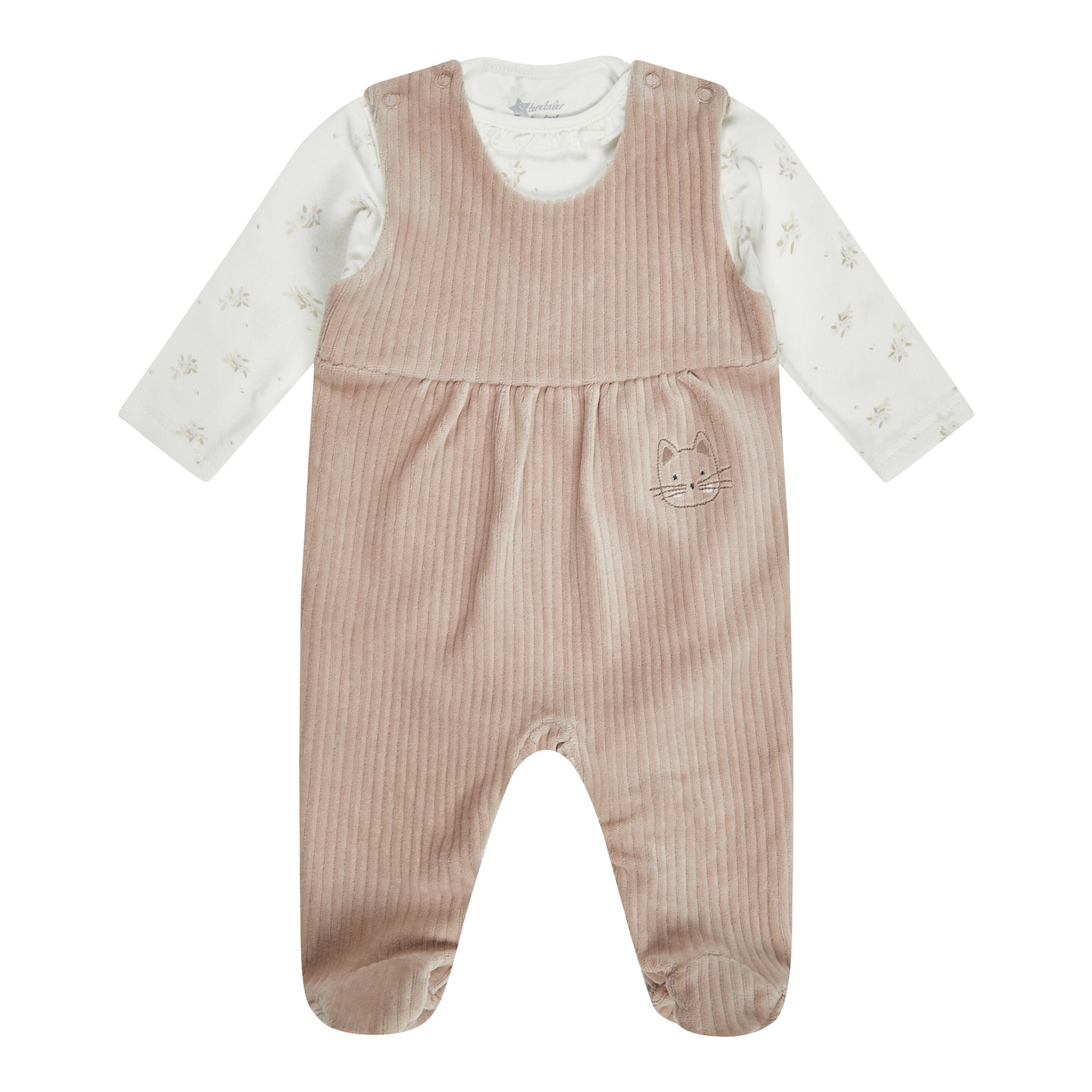 Nicki-Strampler-Set Blumen Cordoptik