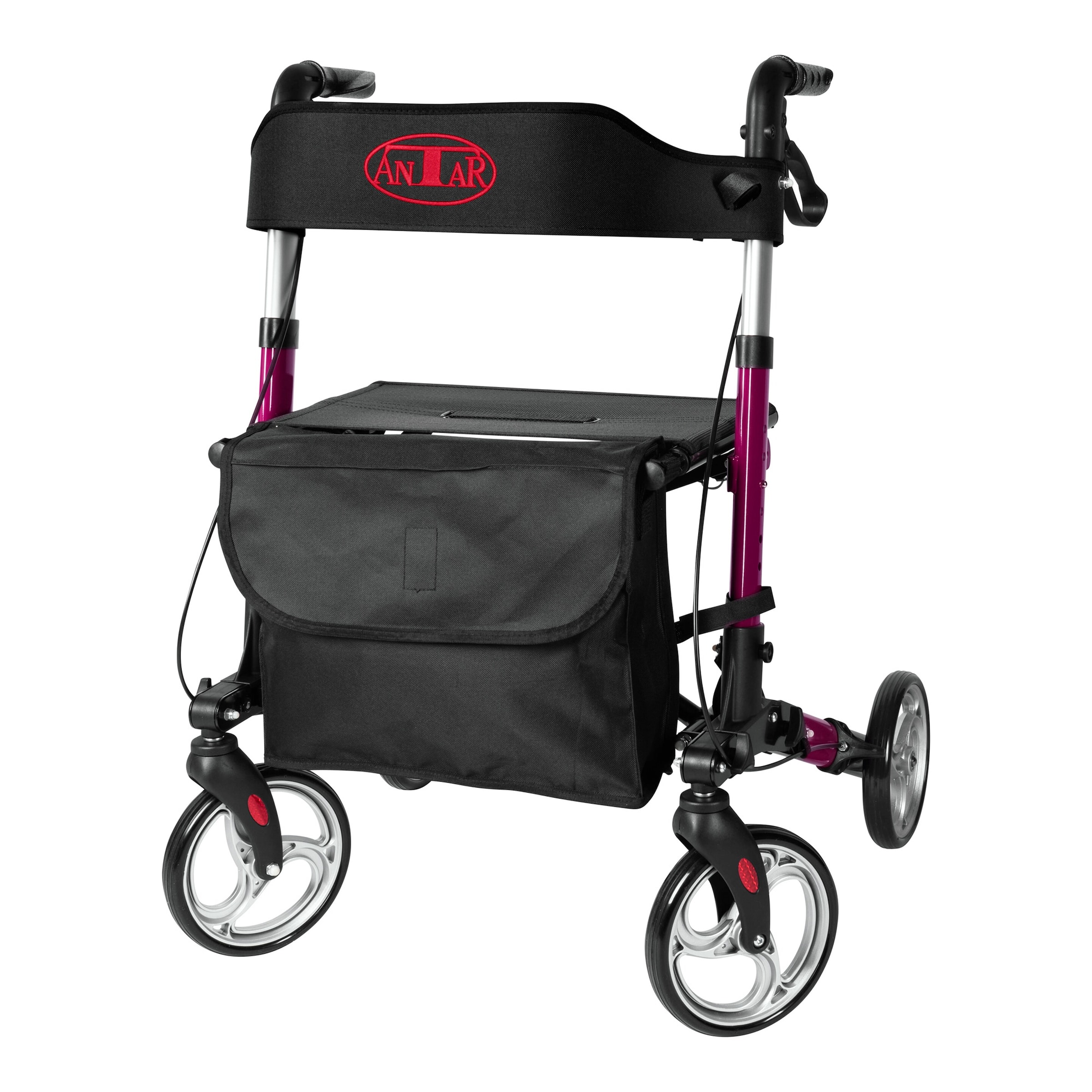 Leichtgewicht-Rollator Premium, Aluminium, mit Rückengurt und Tasche - AT51006, lila