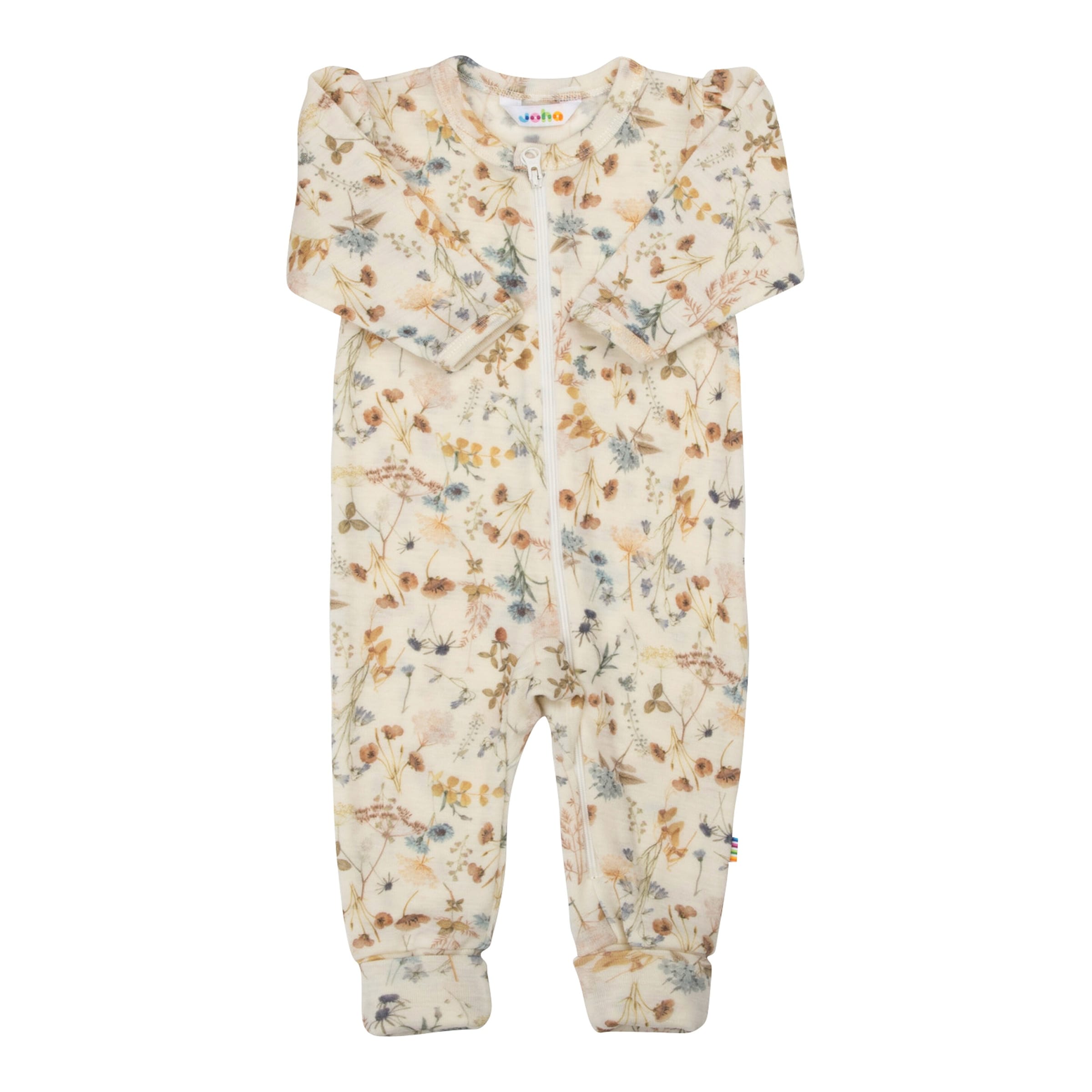 Woll-Overall mit Klappfuß Blumen