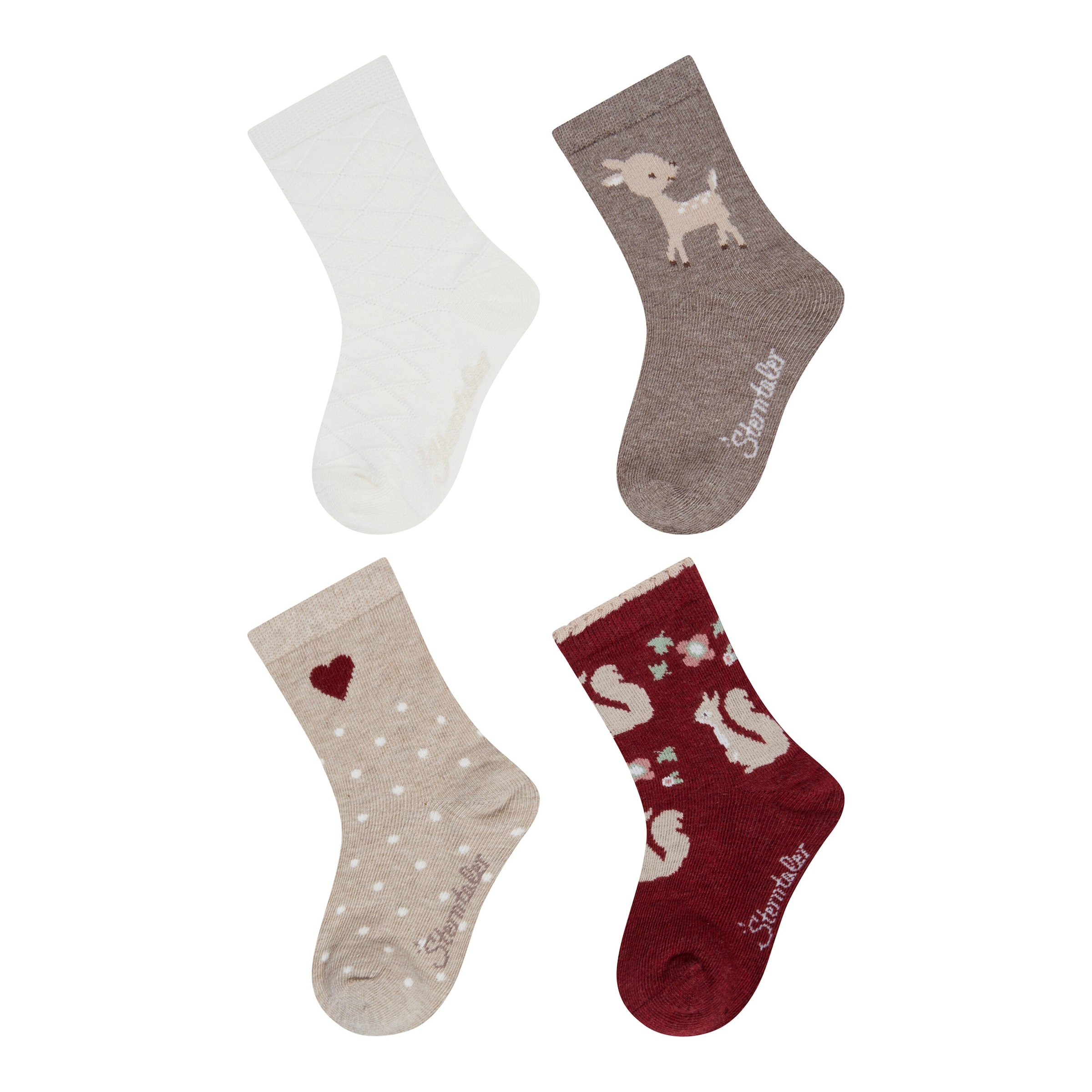 4er-Pack Socken Tiere Herz