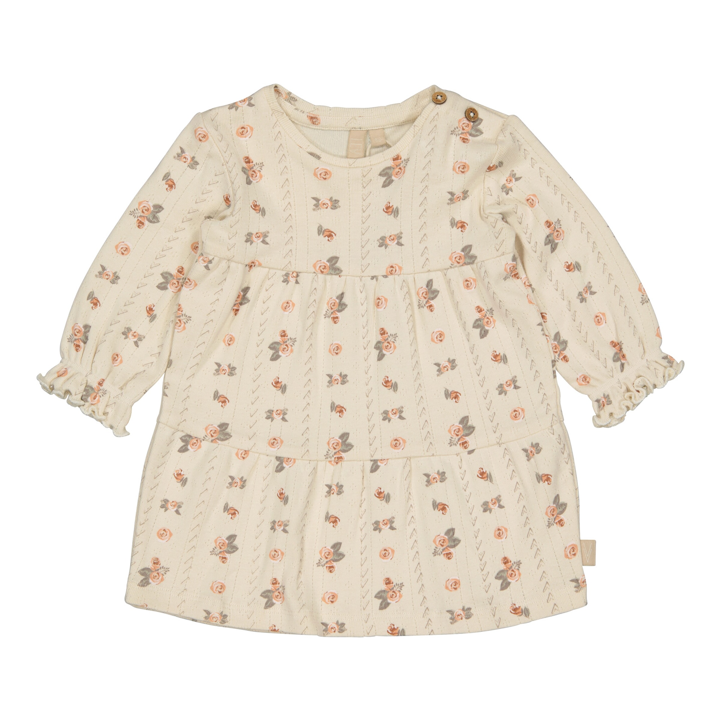 Ajour-Kleid langarm Rosen