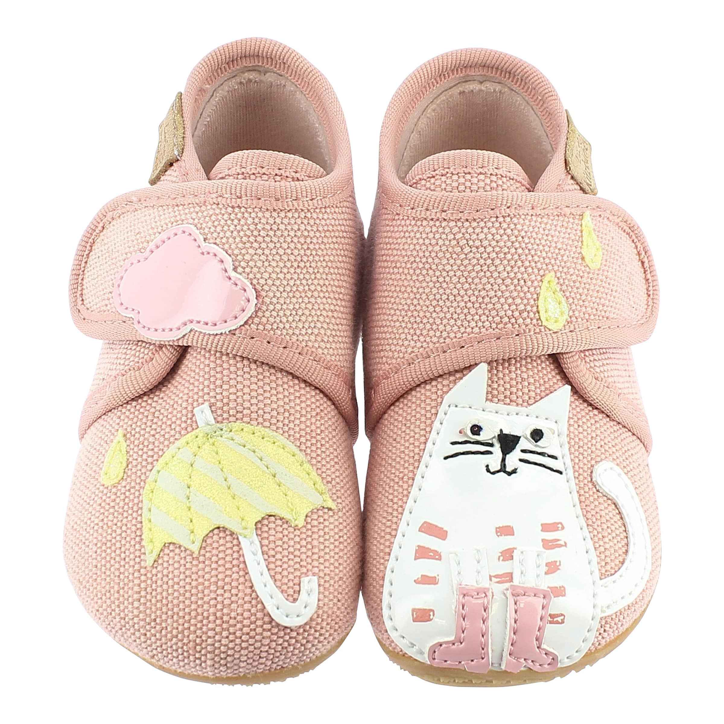 Hausschuhe mit Klettverschluss Katze