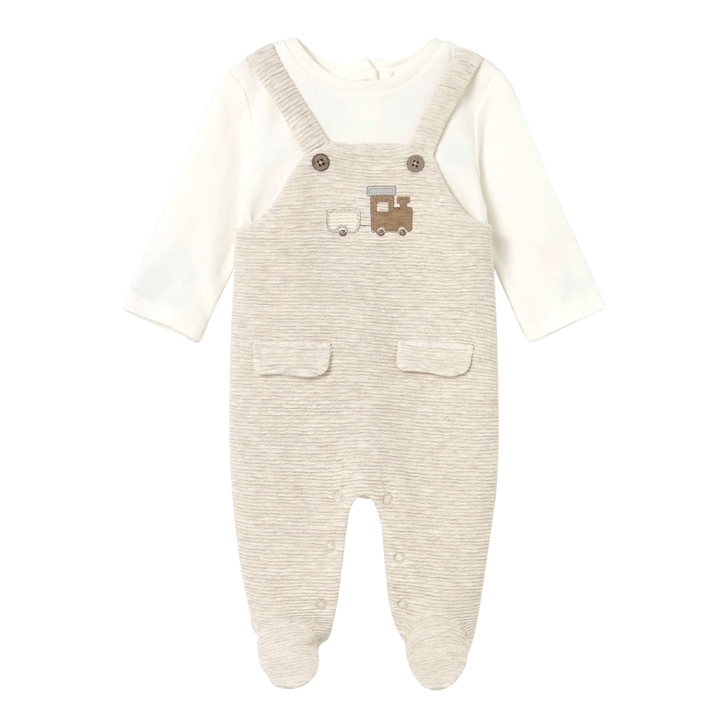 Overall 2in1 mit Fuß Fahrzeug Rippqualität