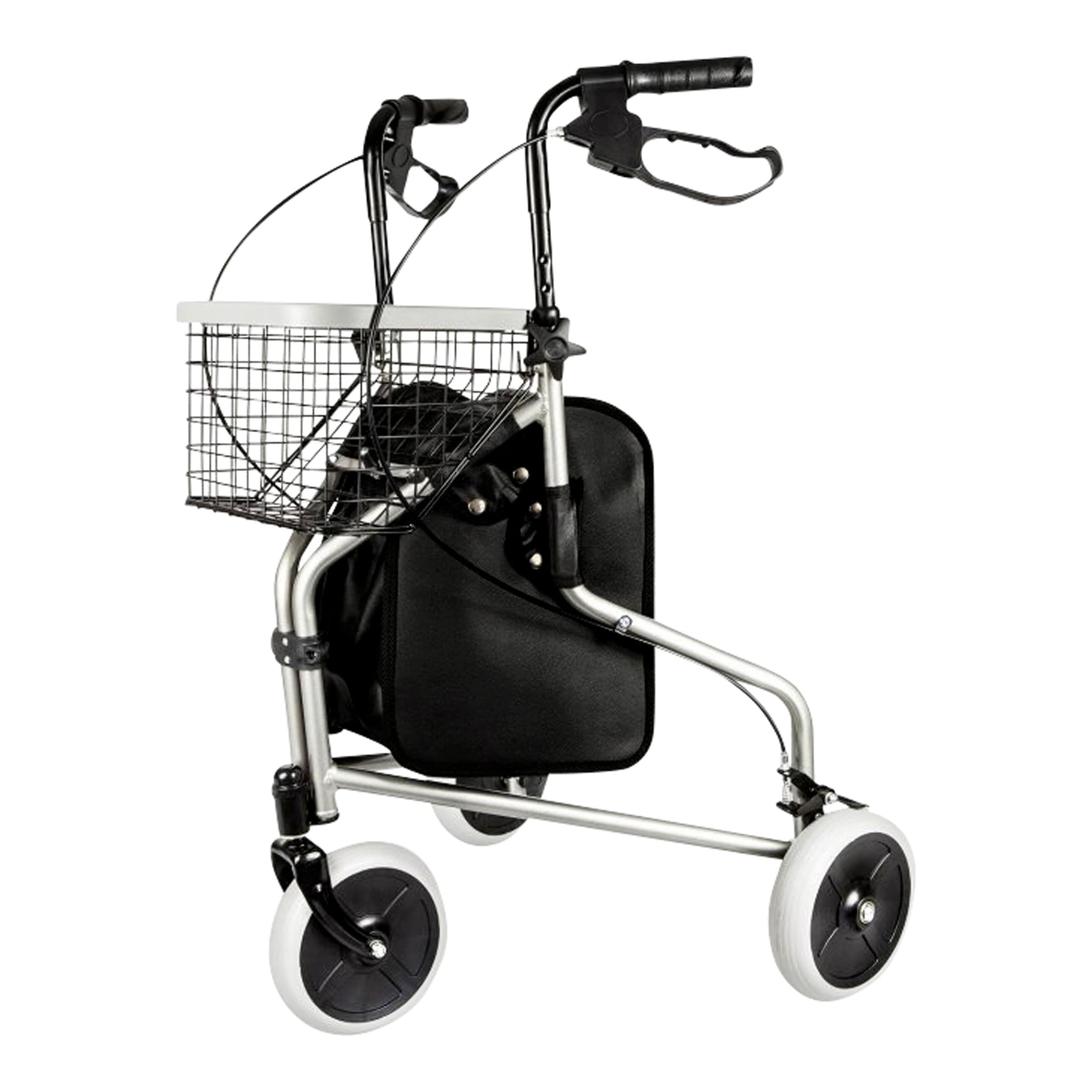 Dreirad Rollator Aluminium mit Korb, Tasche und Tablett - AT51029