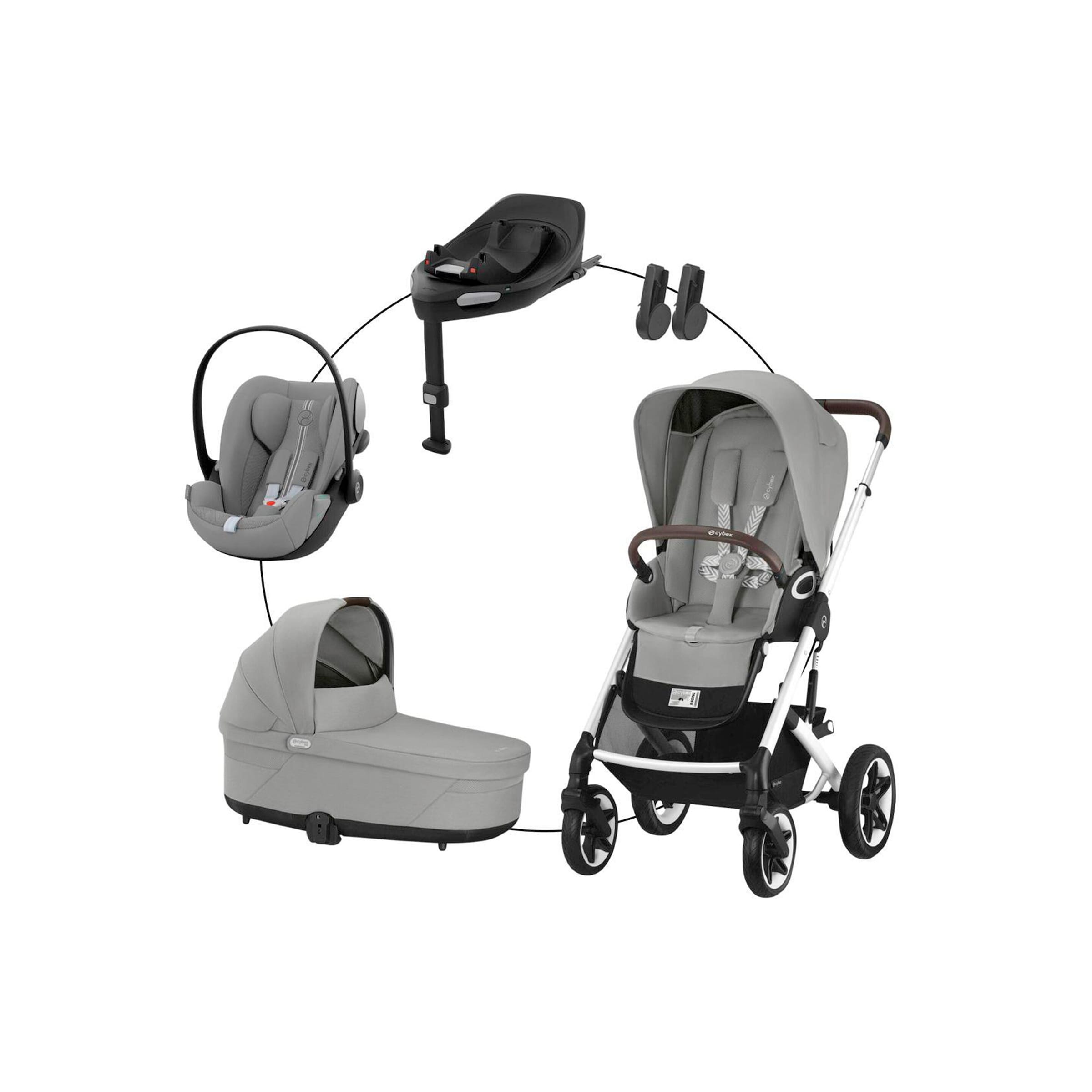 Kombikinderwagen Talos S Lux Travel-Set inkl. Babyschale Cloud G i-Size und Isofix-Basis Base G